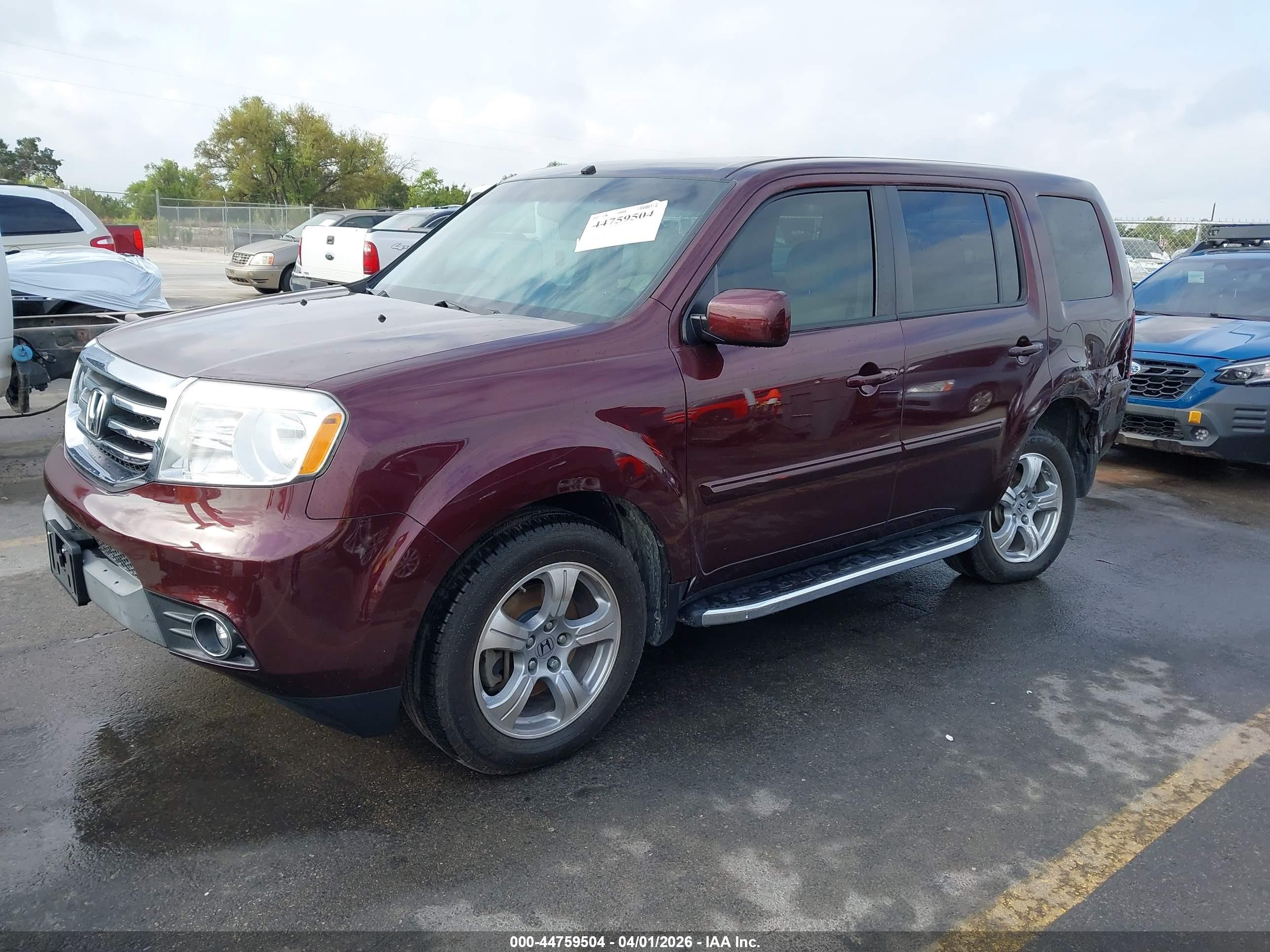 2014 Honda Pilot Ex-l Red vin: 5FNYF3H50EB023113
