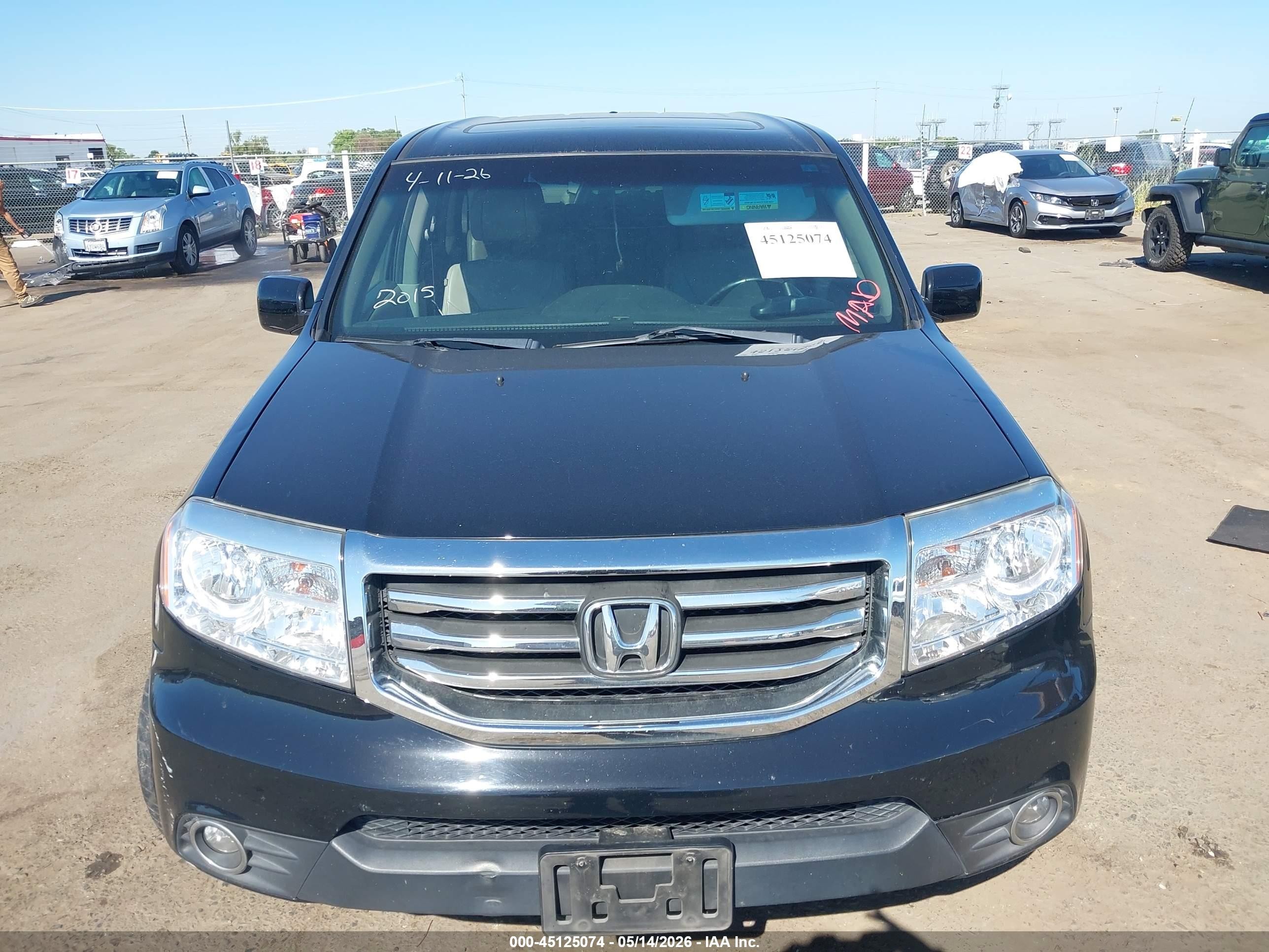 2015 Honda Pilot Ex-l Black vin: 5FNYF3H50FB015806