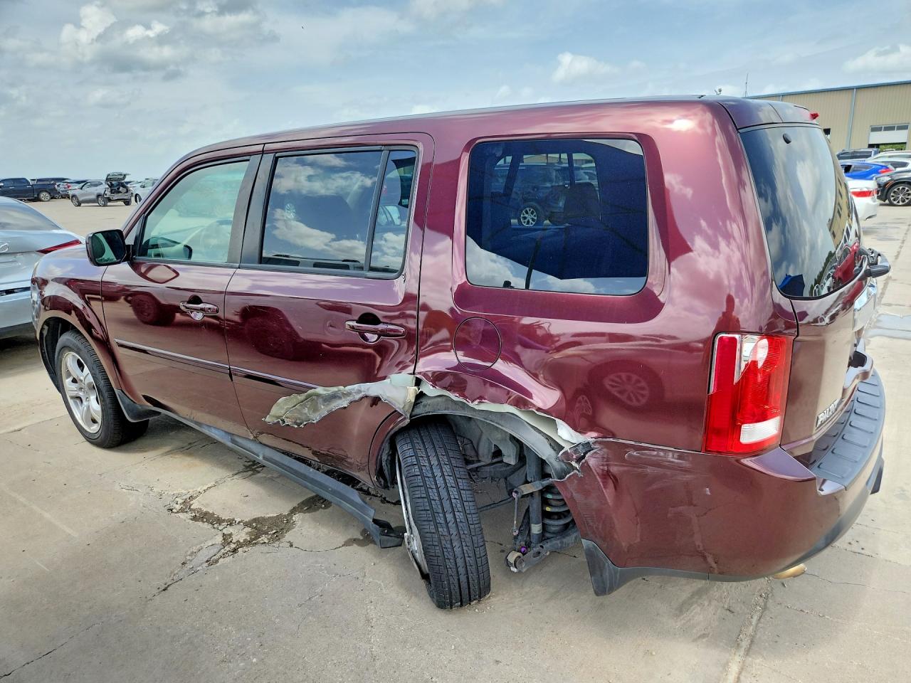2015 Honda Pilot Exl Burgundy vin: 5FNYF3H50FB022111