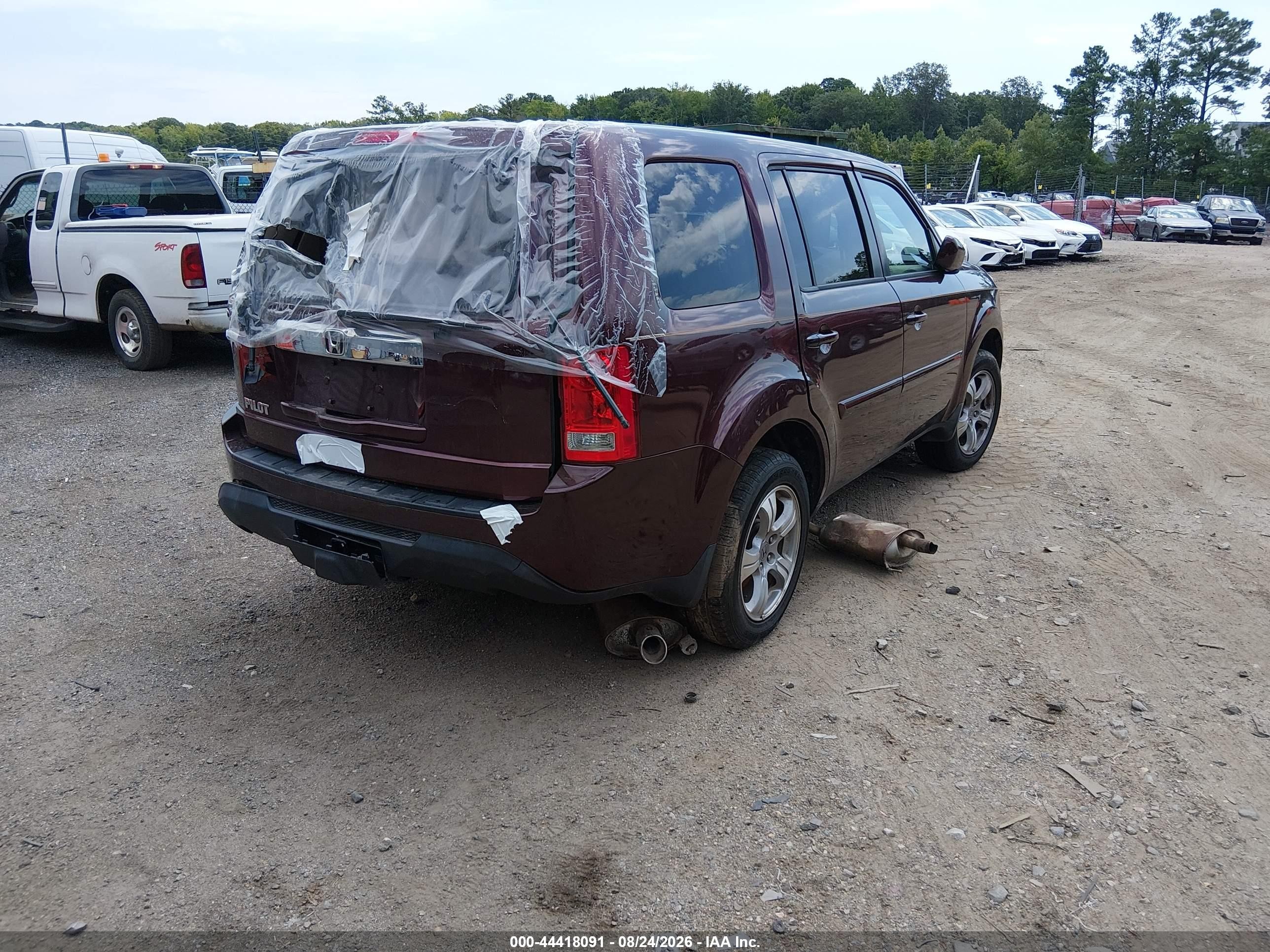 2012 Honda Pilot Ex-l Burgundy vin: 5FNYF3H51CB007984