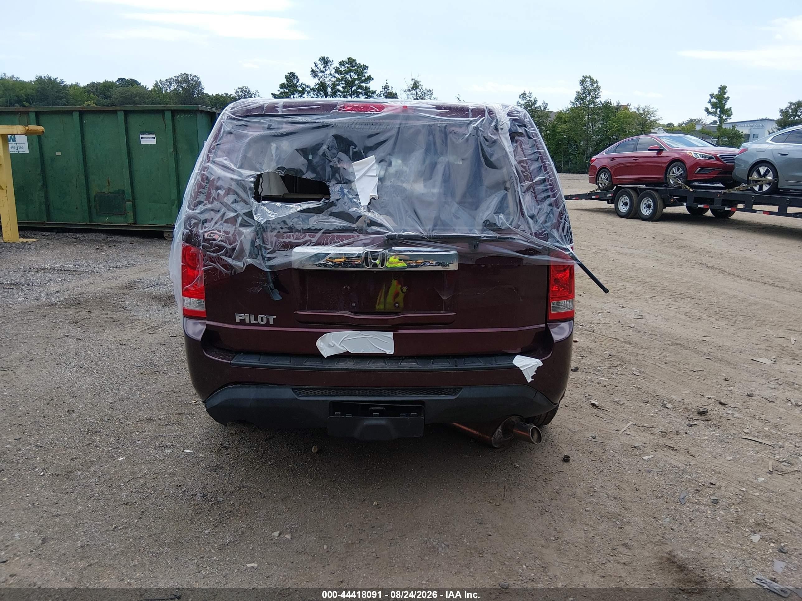 2012 Honda Pilot Ex-l Burgundy vin: 5FNYF3H51CB007984