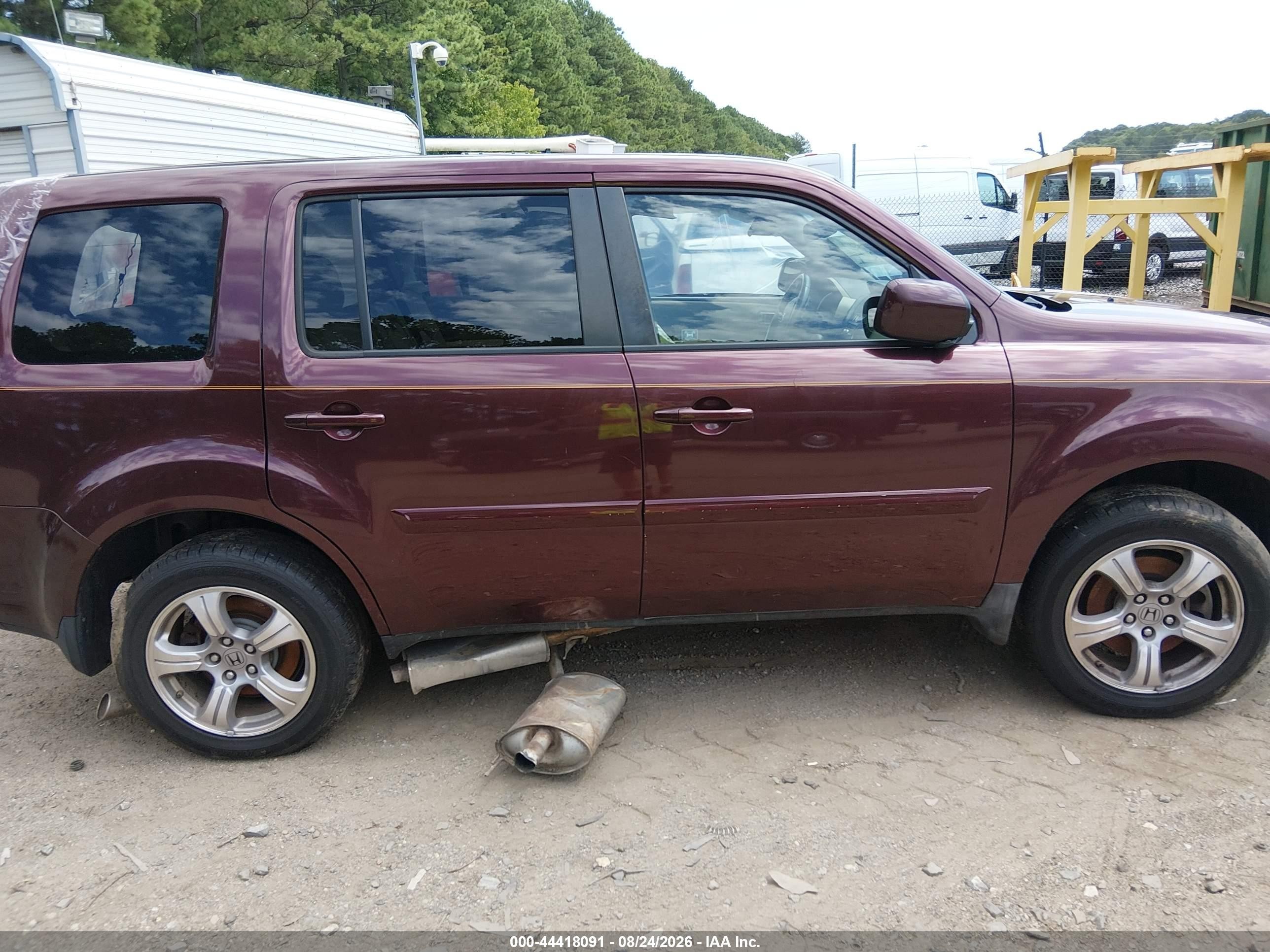 2012 Honda Pilot Ex-l Burgundy vin: 5FNYF3H51CB007984