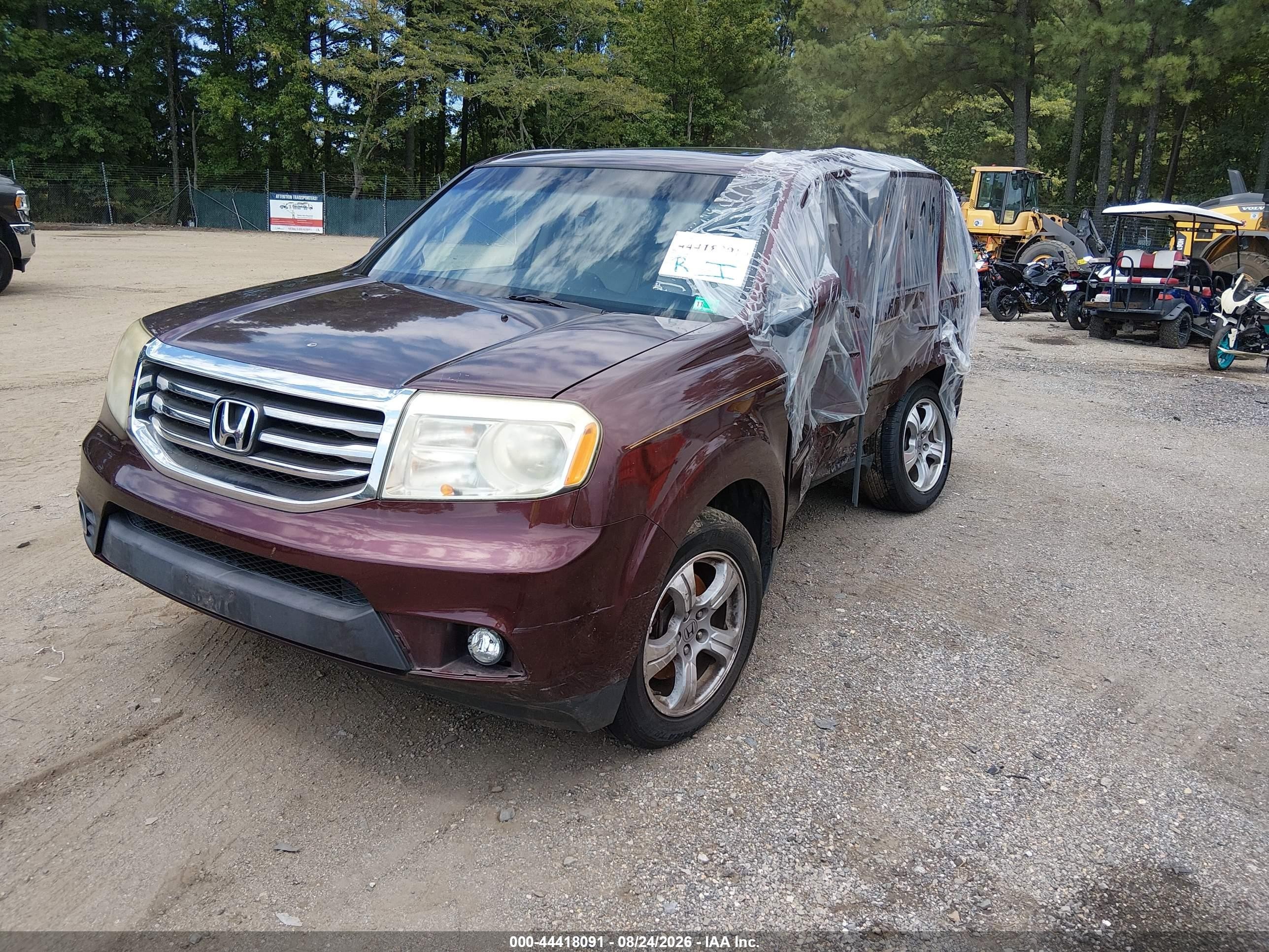 2012 Honda Pilot Ex-l Burgundy vin: 5FNYF3H51CB007984