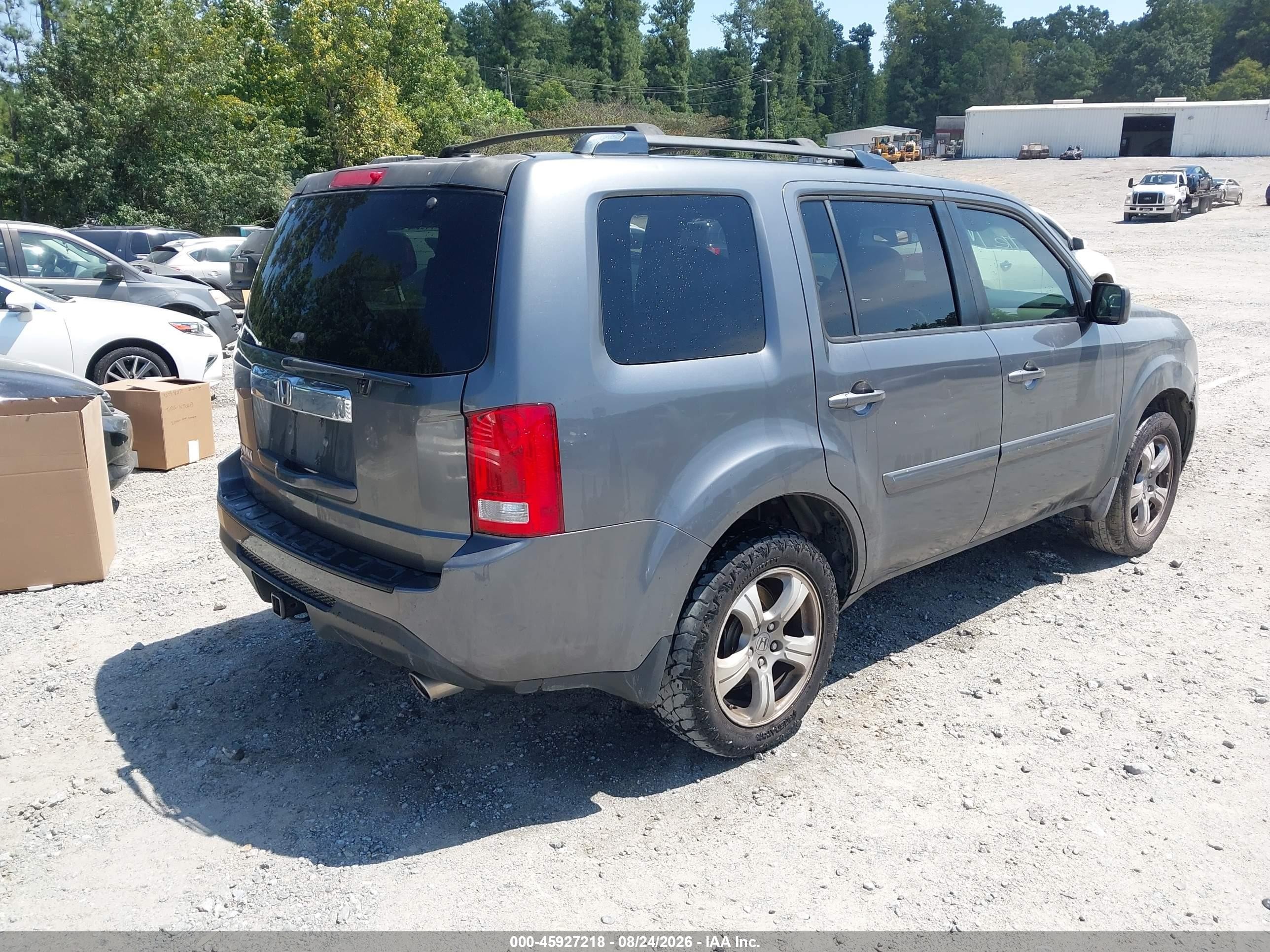 2012 Honda Pilot Ex-l Gray vin: 5FNYF3H51CB022372