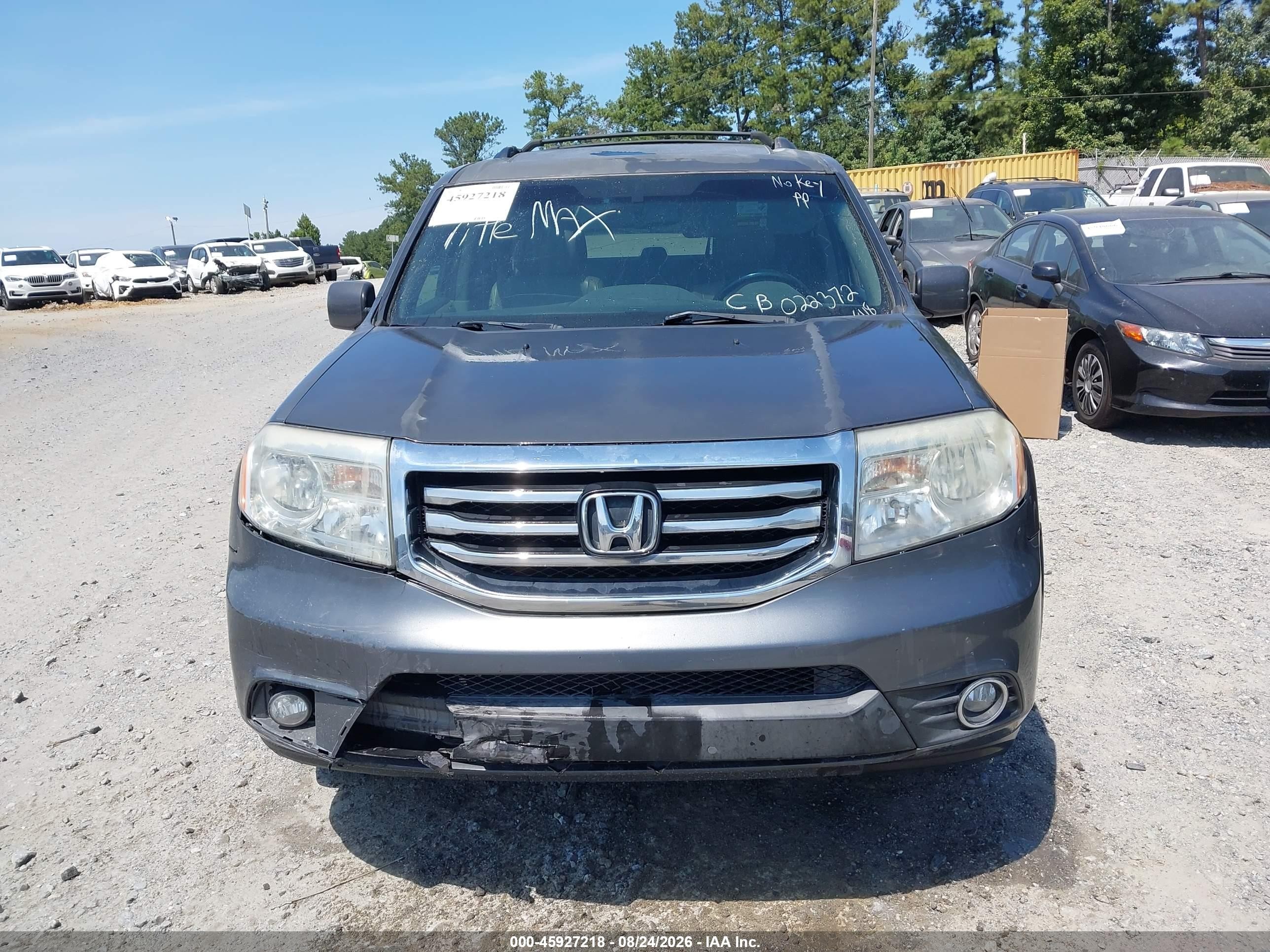 2012 Honda Pilot Ex-l Gray vin: 5FNYF3H51CB022372