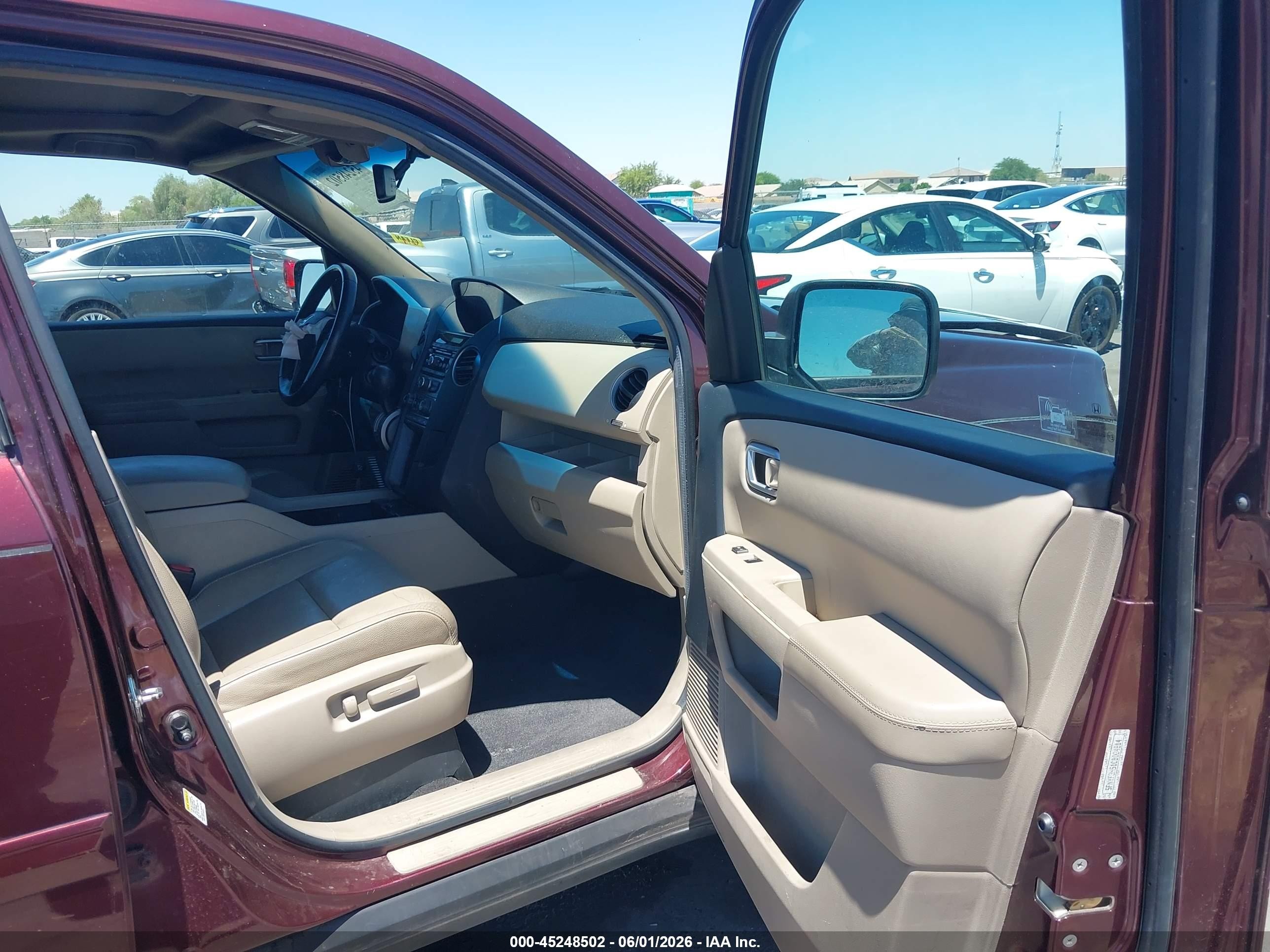 2012 Honda Pilot Ex-l Maroon vin: 5FNYF3H51CB034814