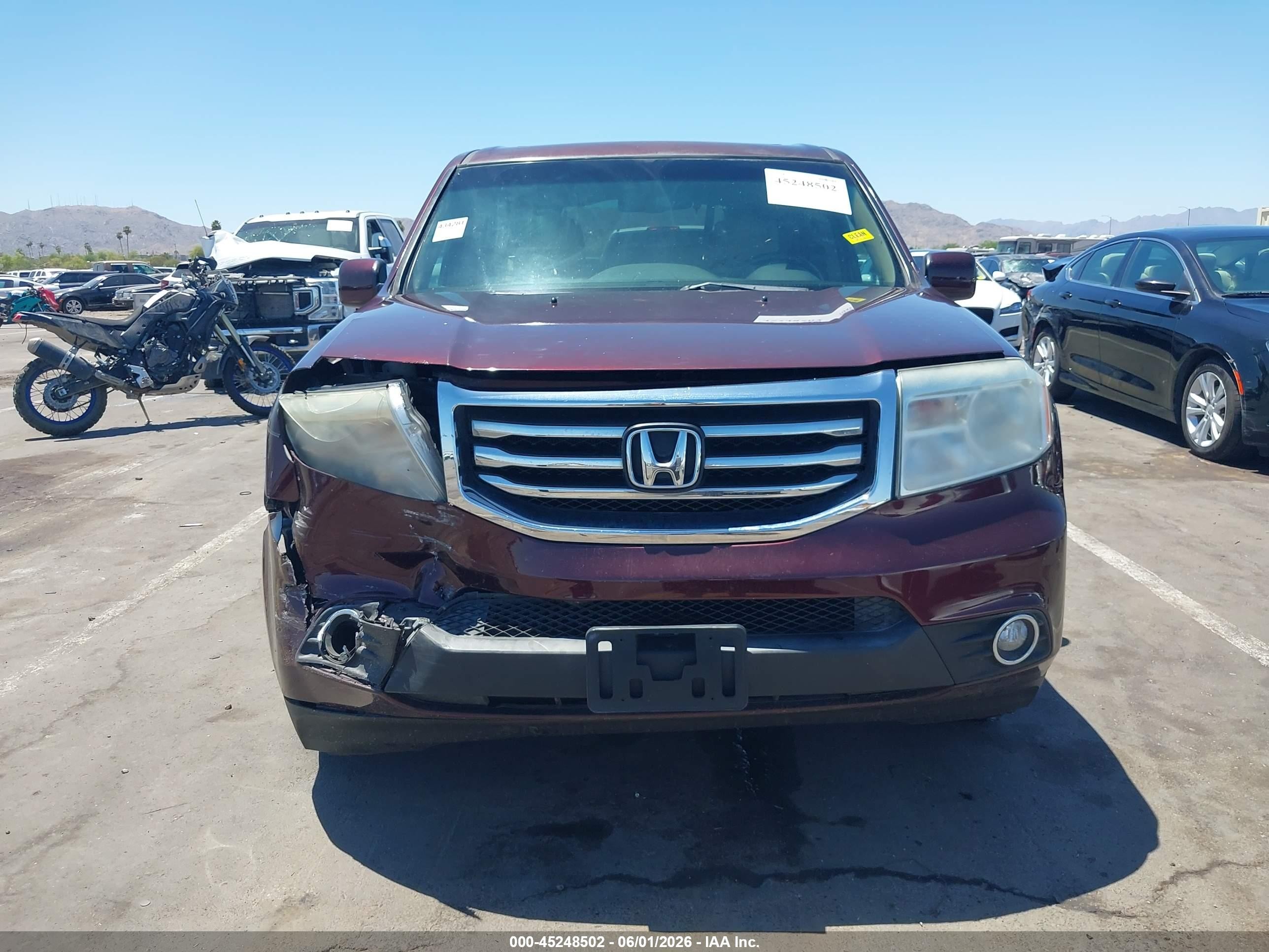 2012 Honda Pilot Ex-l Maroon vin: 5FNYF3H51CB034814