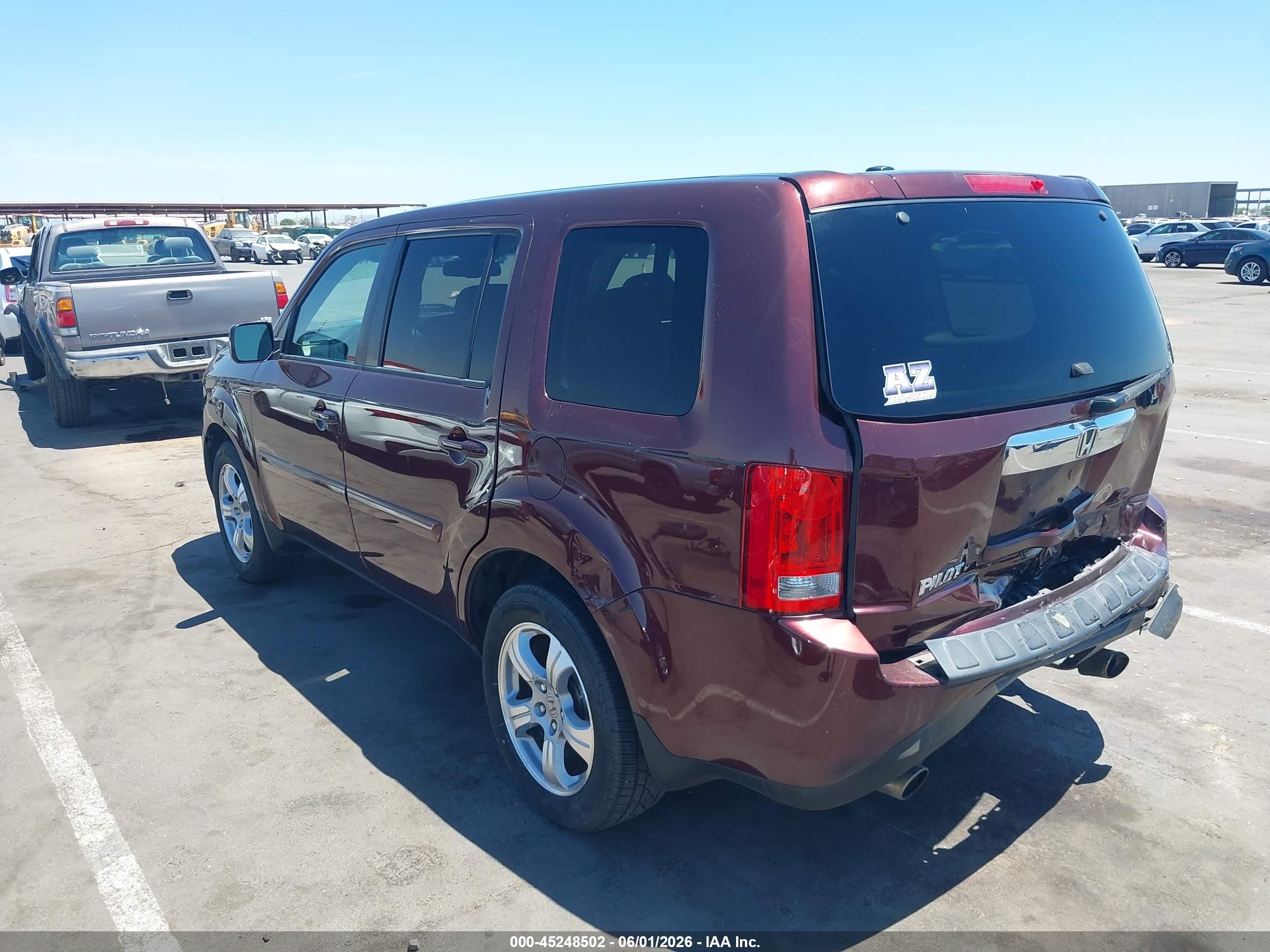 2012 Honda Pilot Ex-l Maroon vin: 5FNYF3H51CB034814