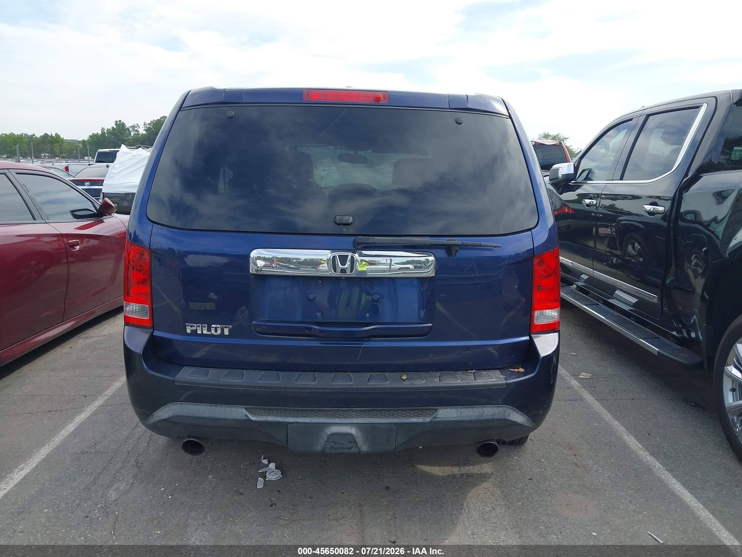 2013 Honda Pilot Ex-l Blue vin: 5FNYF3H51DB006707