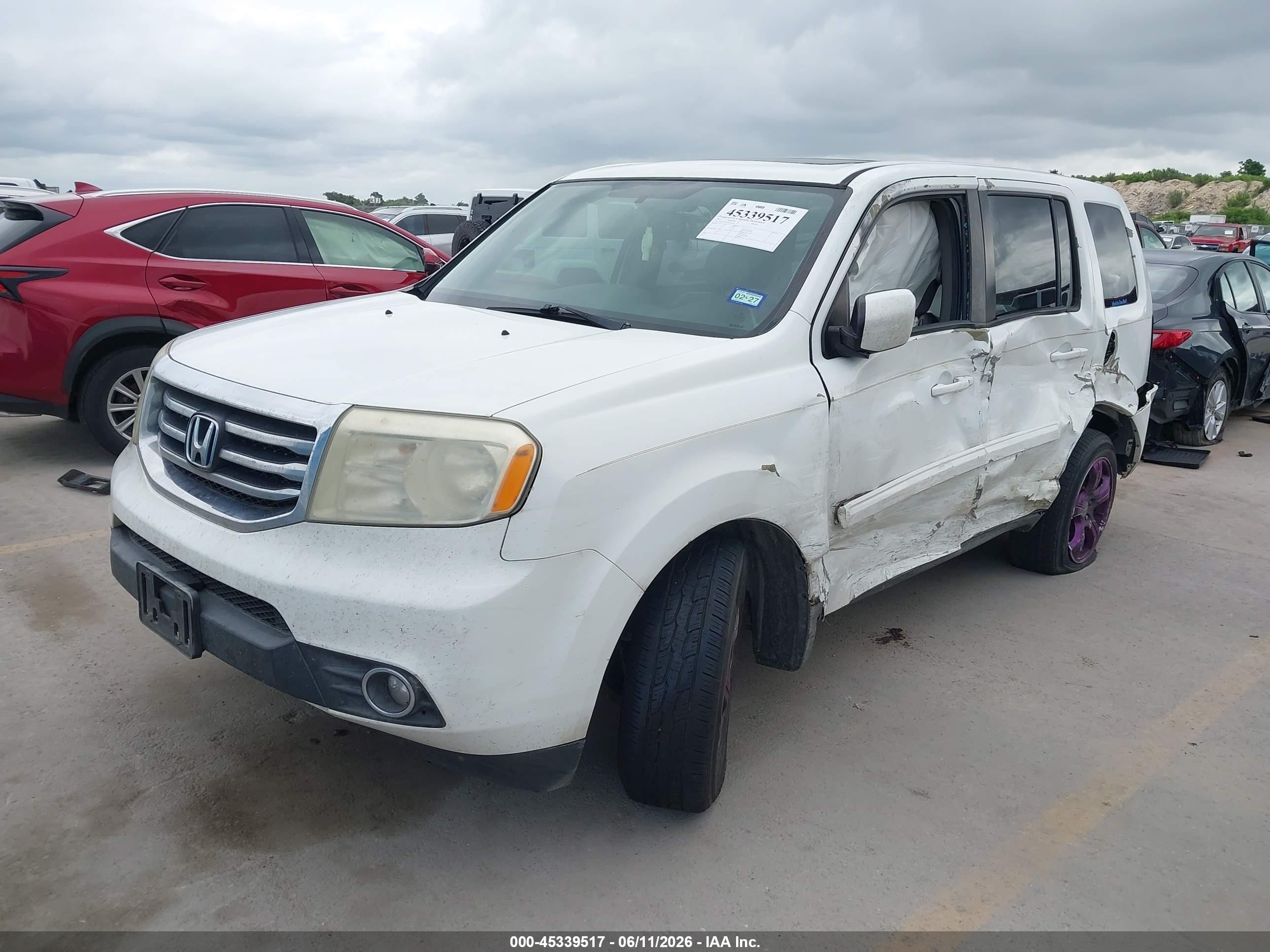 2013 Honda Pilot Ex-l White vin: 5FNYF3H51DB013656