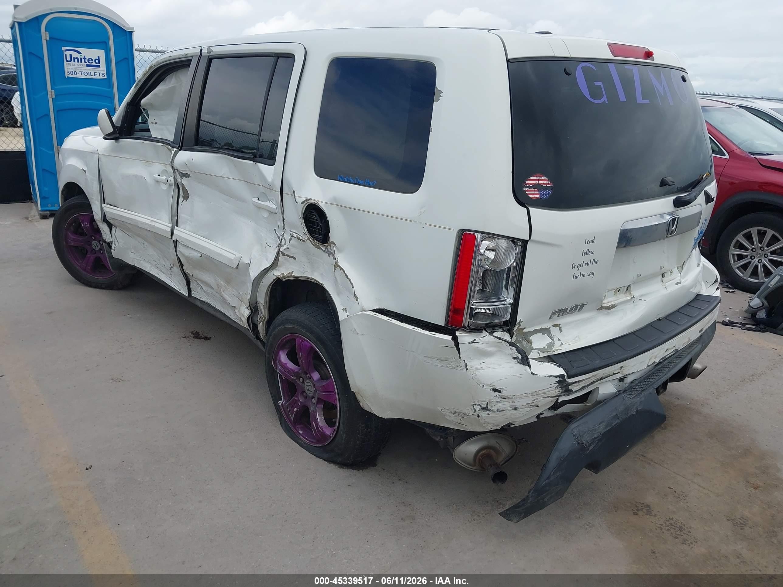 2013 Honda Pilot Ex-l White vin: 5FNYF3H51DB013656