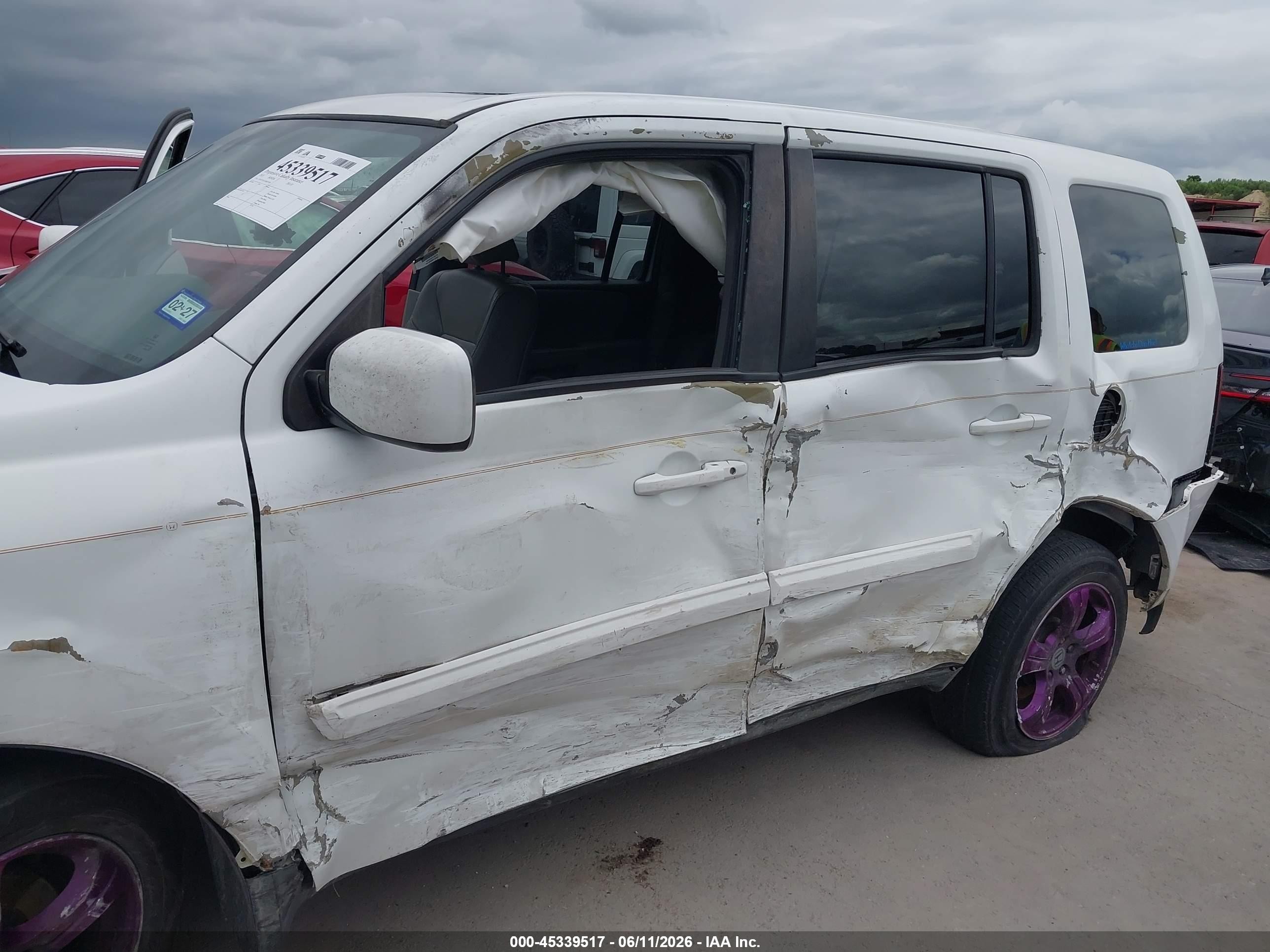 2013 Honda Pilot Ex-l White vin: 5FNYF3H51DB013656