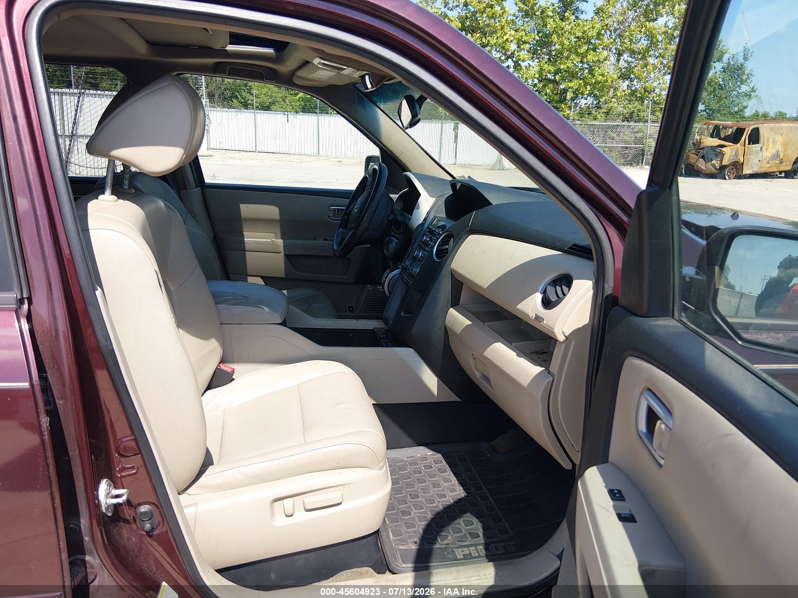 2014 Honda Pilot Ex-l Burgundy vin: 5FNYF3H51EB001640
