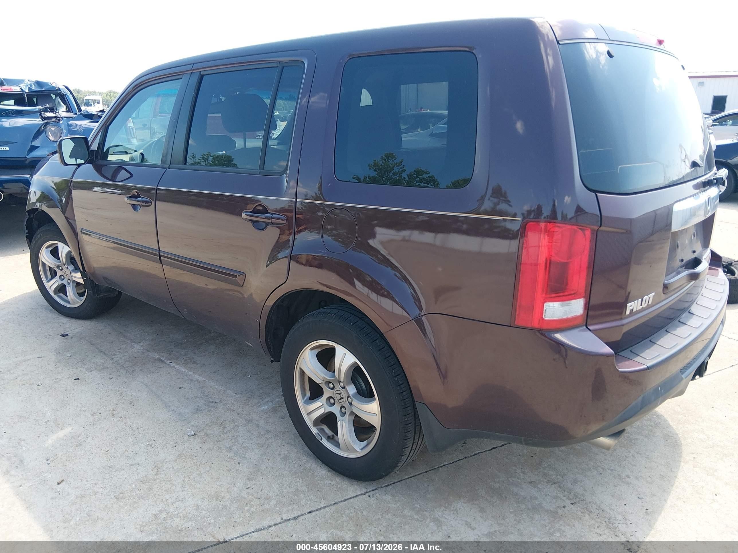 2014 Honda Pilot Ex-l Burgundy vin: 5FNYF3H51EB001640