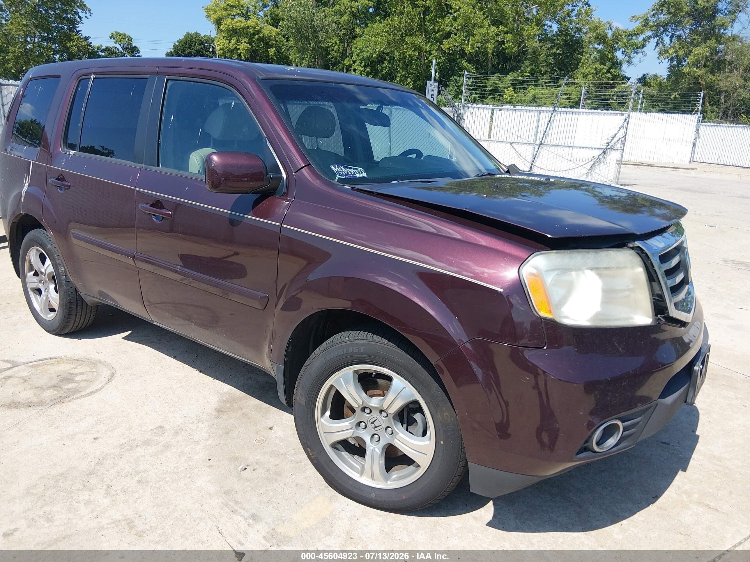 2014 Honda Pilot Ex-l Бордовый vin: 5FNYF3H51EB001640