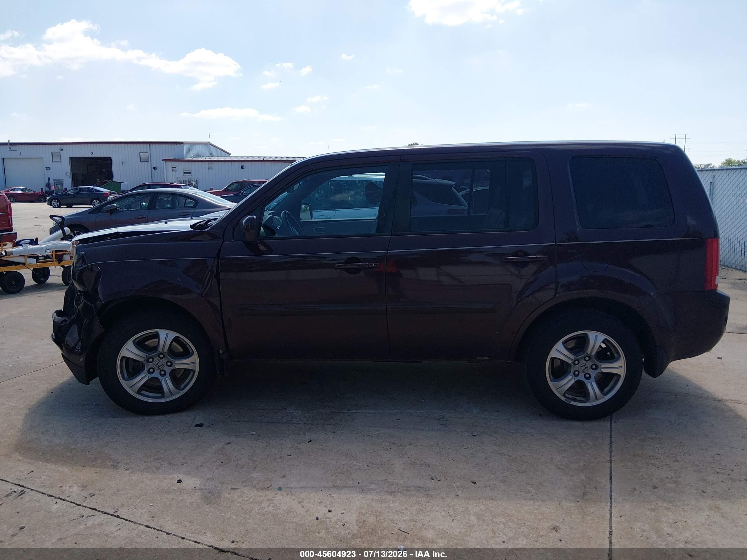 2014 Honda Pilot Ex-l Burgundy vin: 5FNYF3H51EB001640