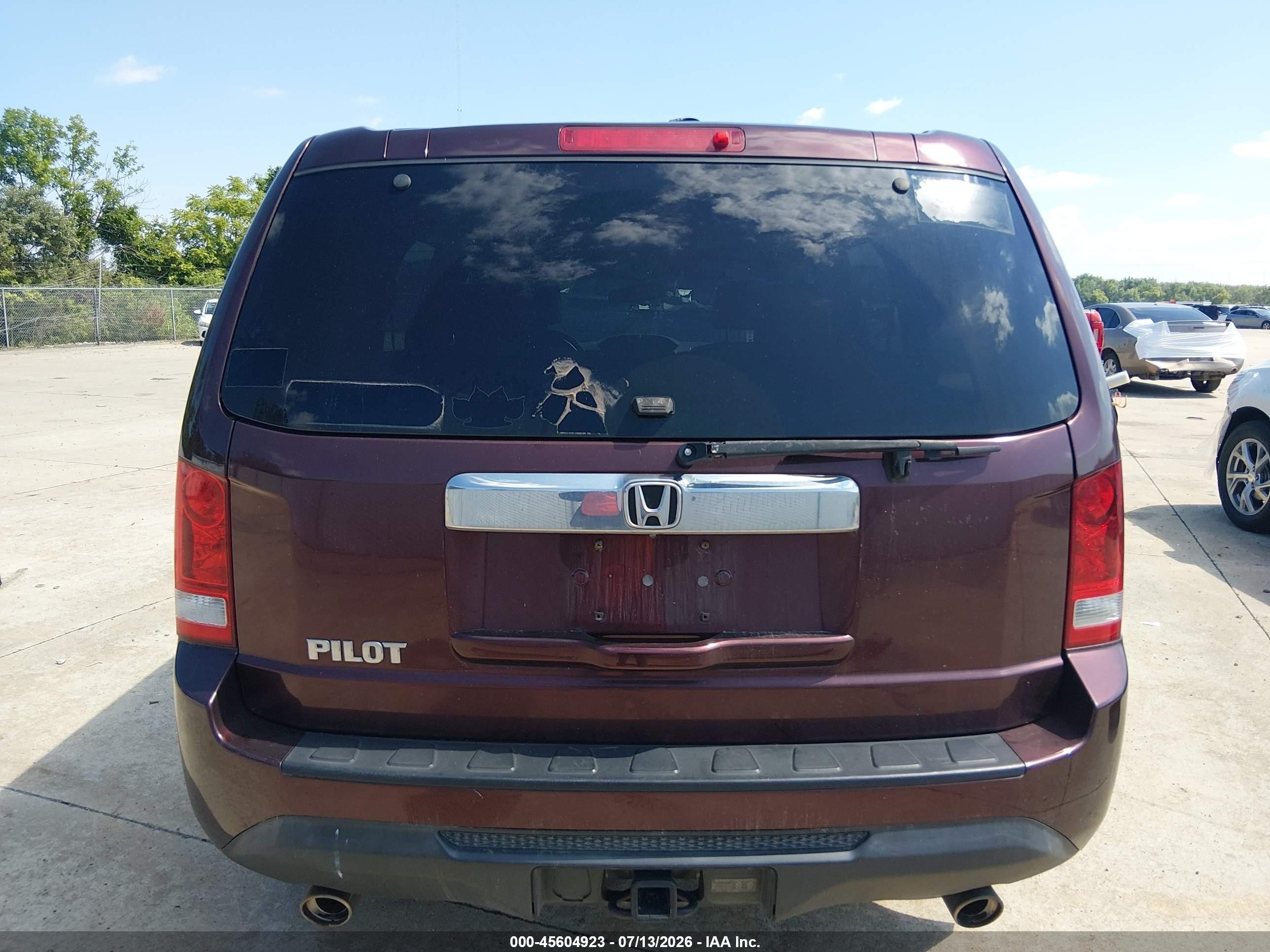 2014 Honda Pilot Ex-l Burgundy vin: 5FNYF3H51EB001640