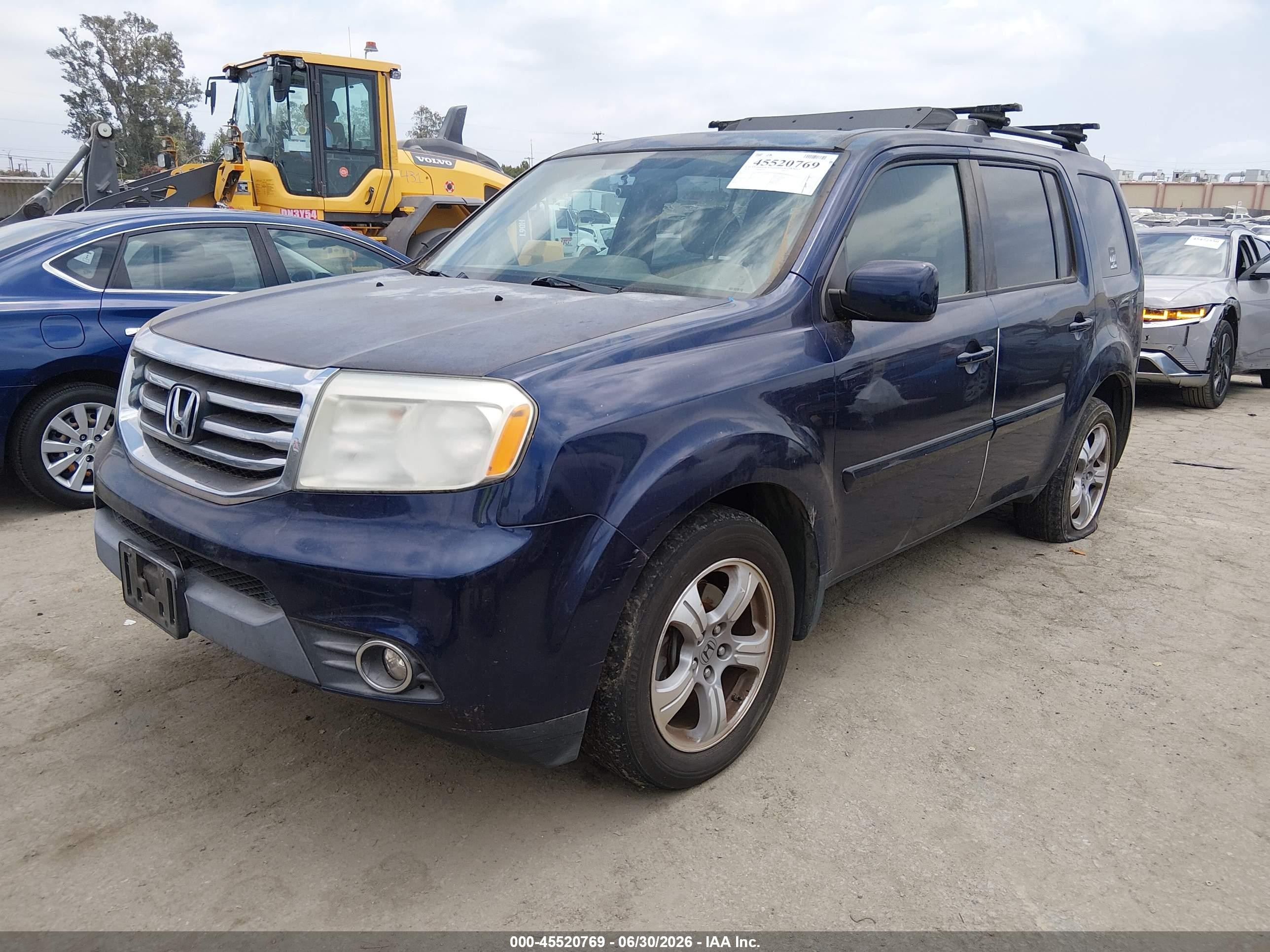 2014 Honda Pilot Exl Blue vin: 5FNYF3H51EB013819