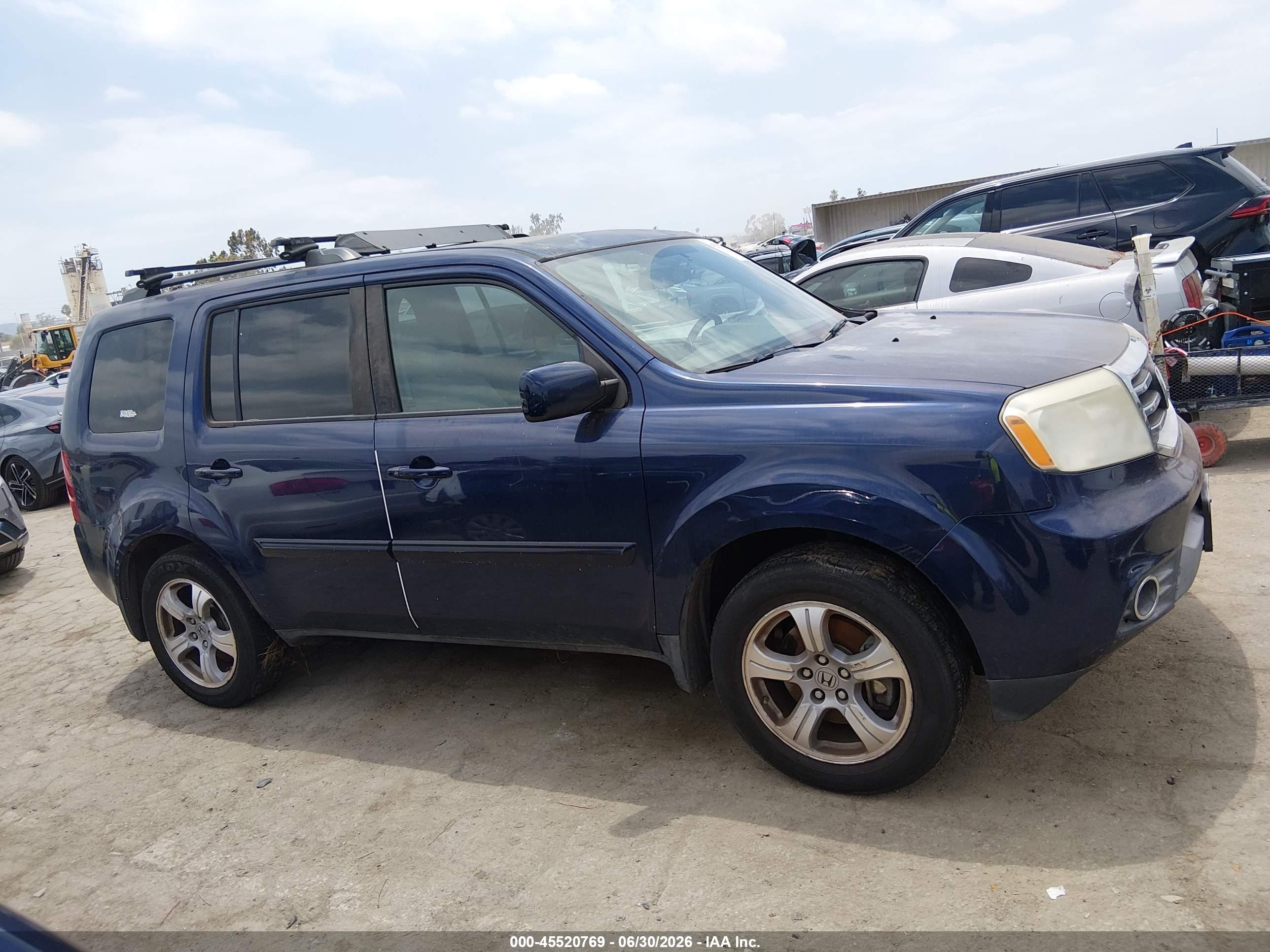 2014 Honda Pilot Exl Blue vin: 5FNYF3H51EB013819