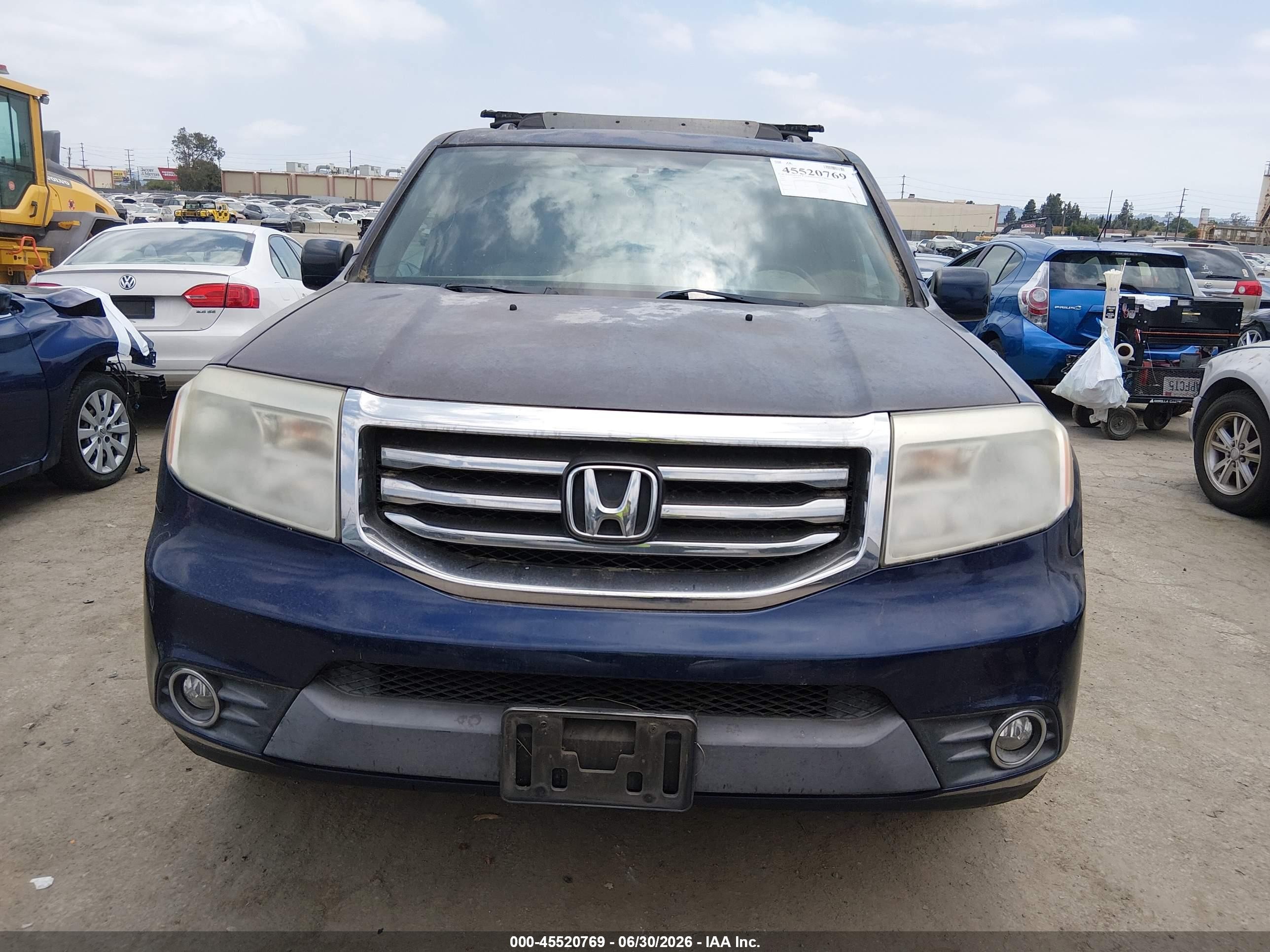 2014 Honda Pilot Exl Blue vin: 5FNYF3H51EB013819