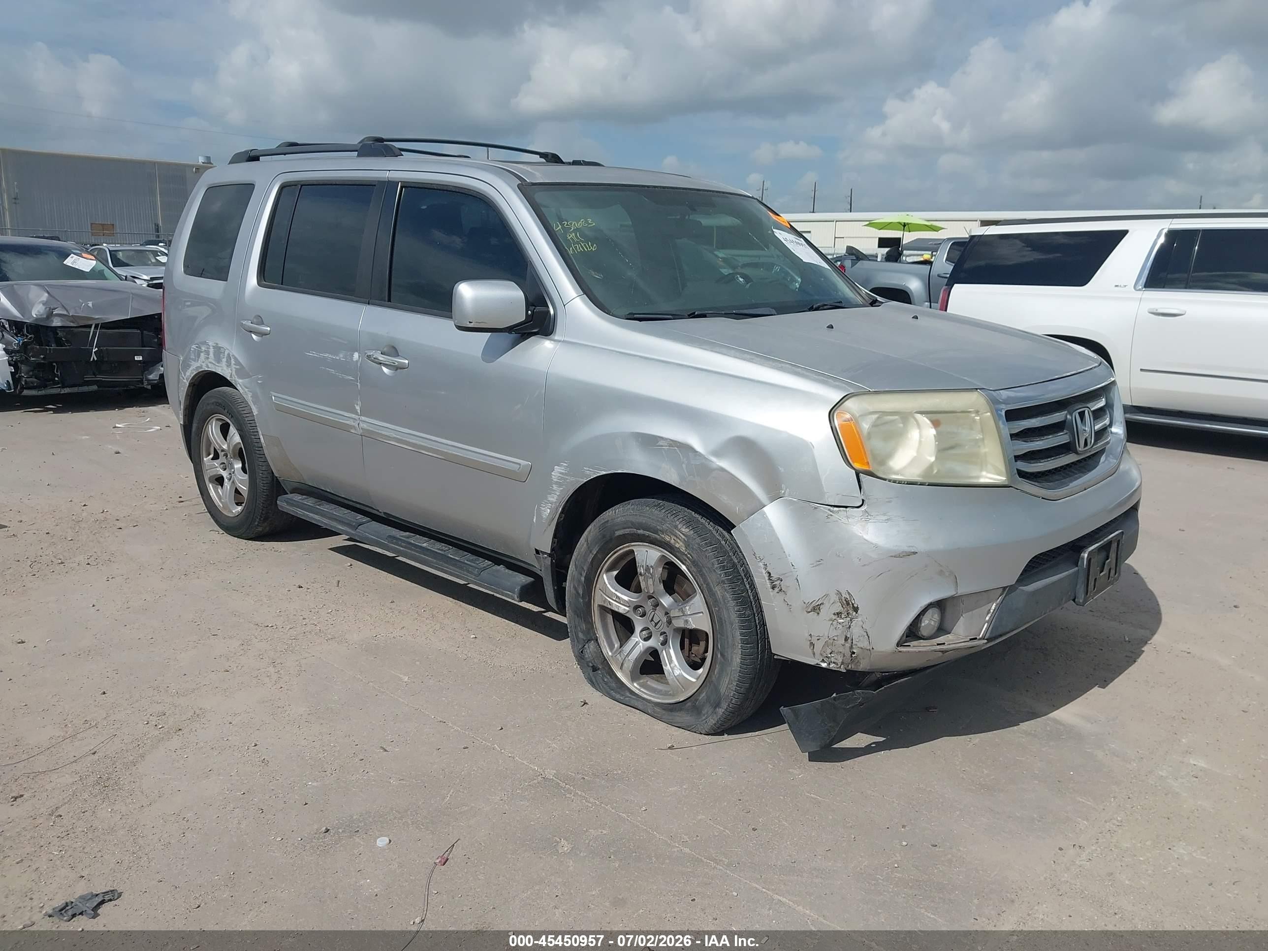 2014 Honda Pilot Ex-l Silver vin: 5FNYF3H51EB014338