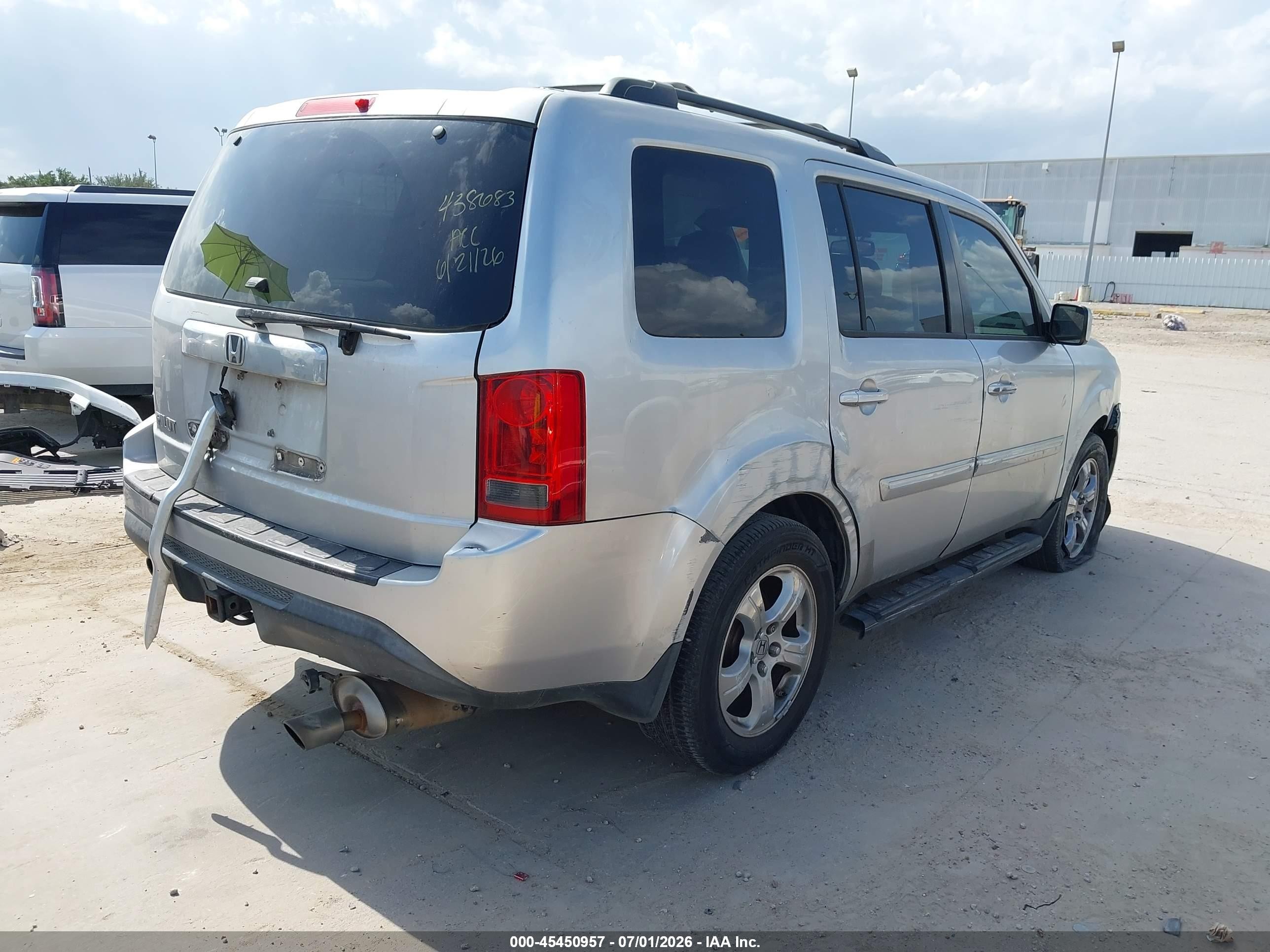 2014 Honda Pilot Ex-l Silver vin: 5FNYF3H51EB014338