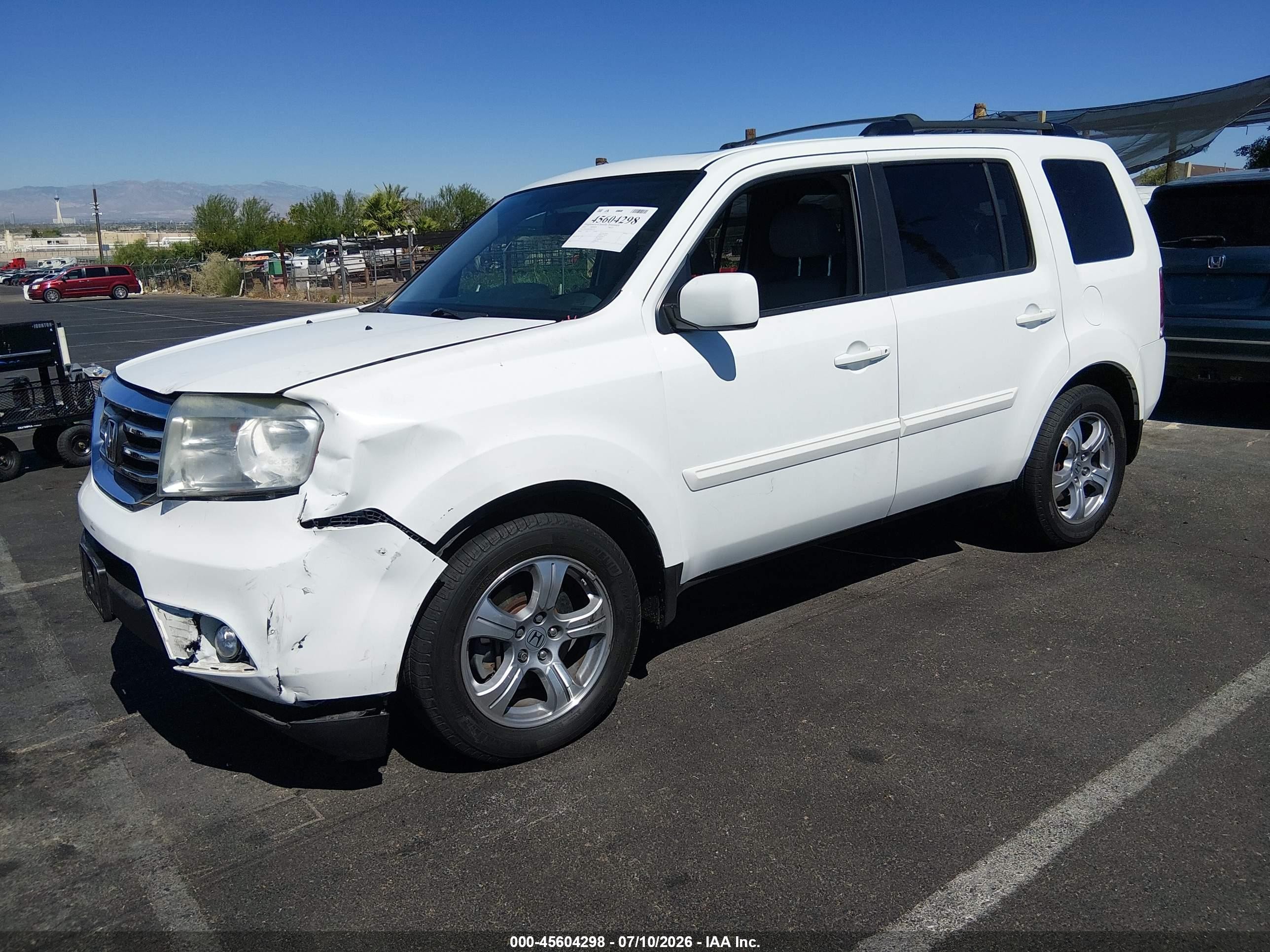 2014 Honda Pilot Ex-l Белый vin: 5FNYF3H51EB015330
