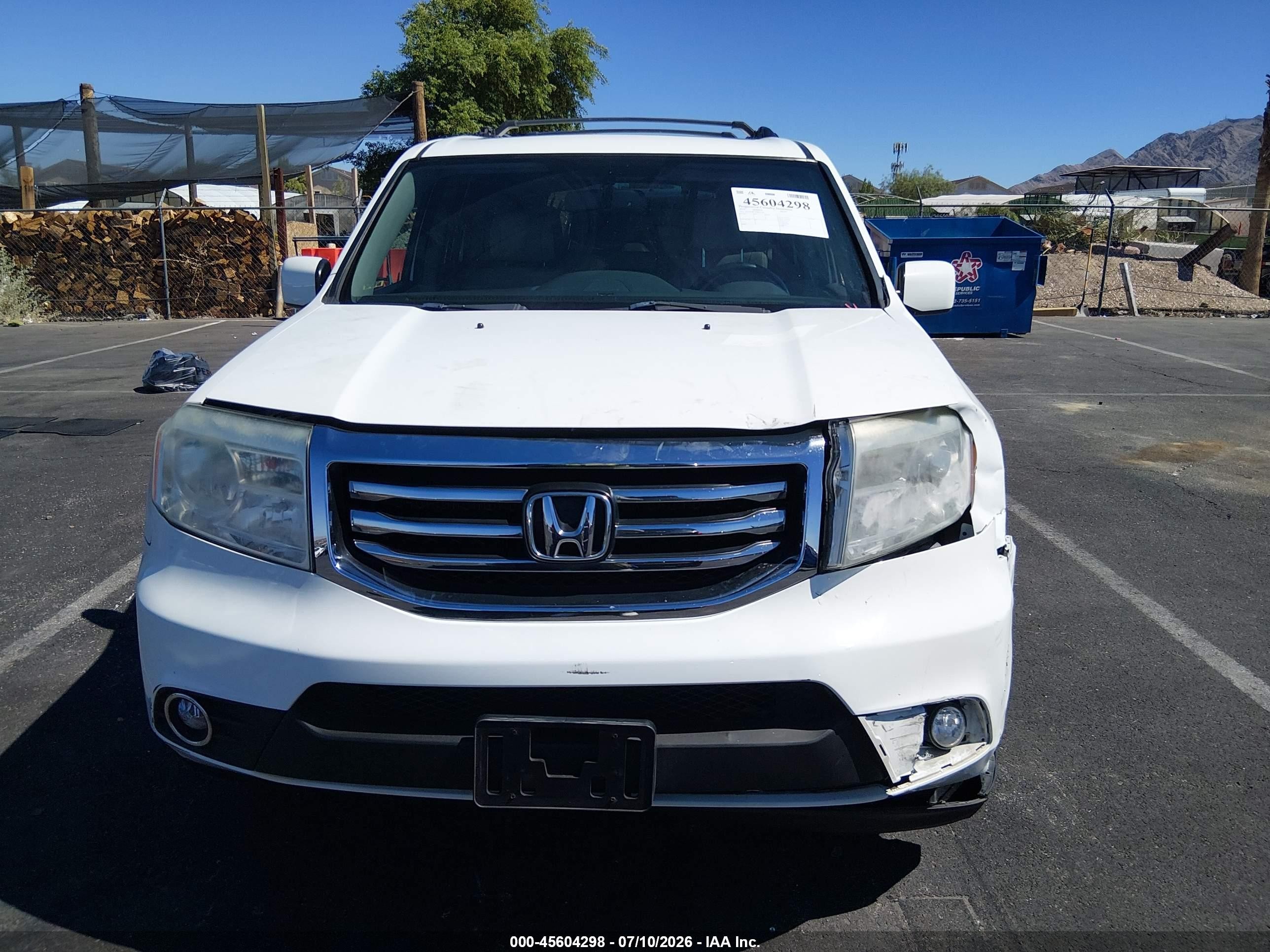 2014 Honda Pilot Ex-l Белый vin: 5FNYF3H51EB015330