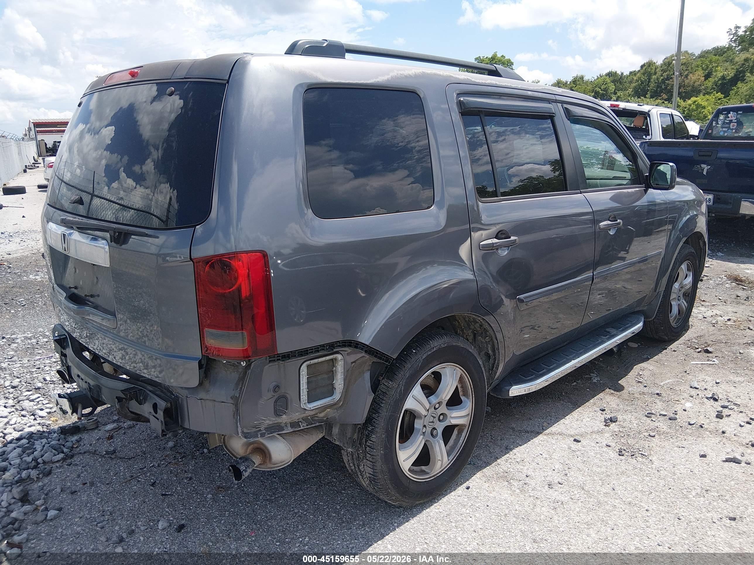 2014 Honda Pilot Ex-l Gray vin: 5FNYF3H51EB025386