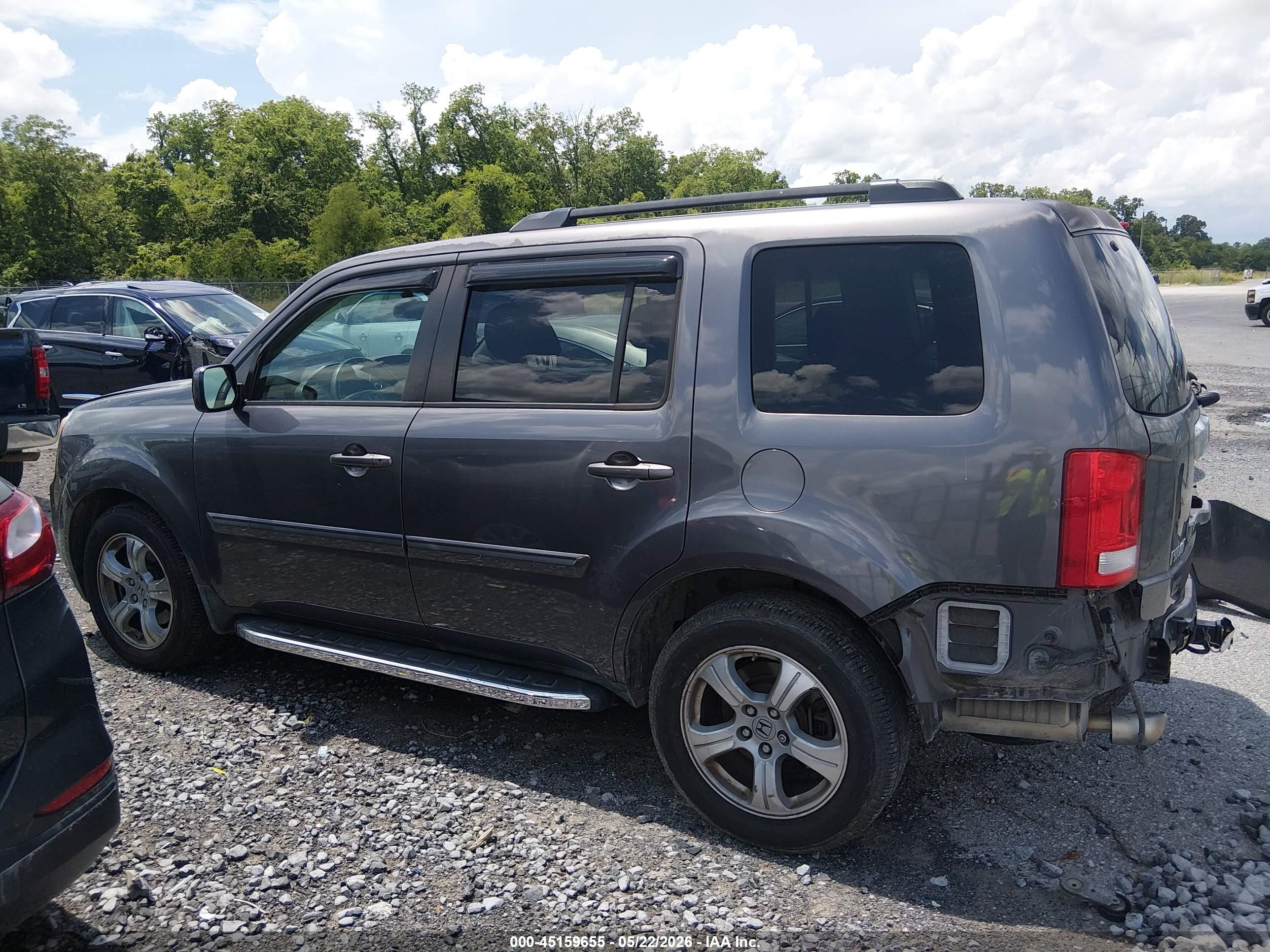 2014 Honda Pilot Ex-l Gray vin: 5FNYF3H51EB025386