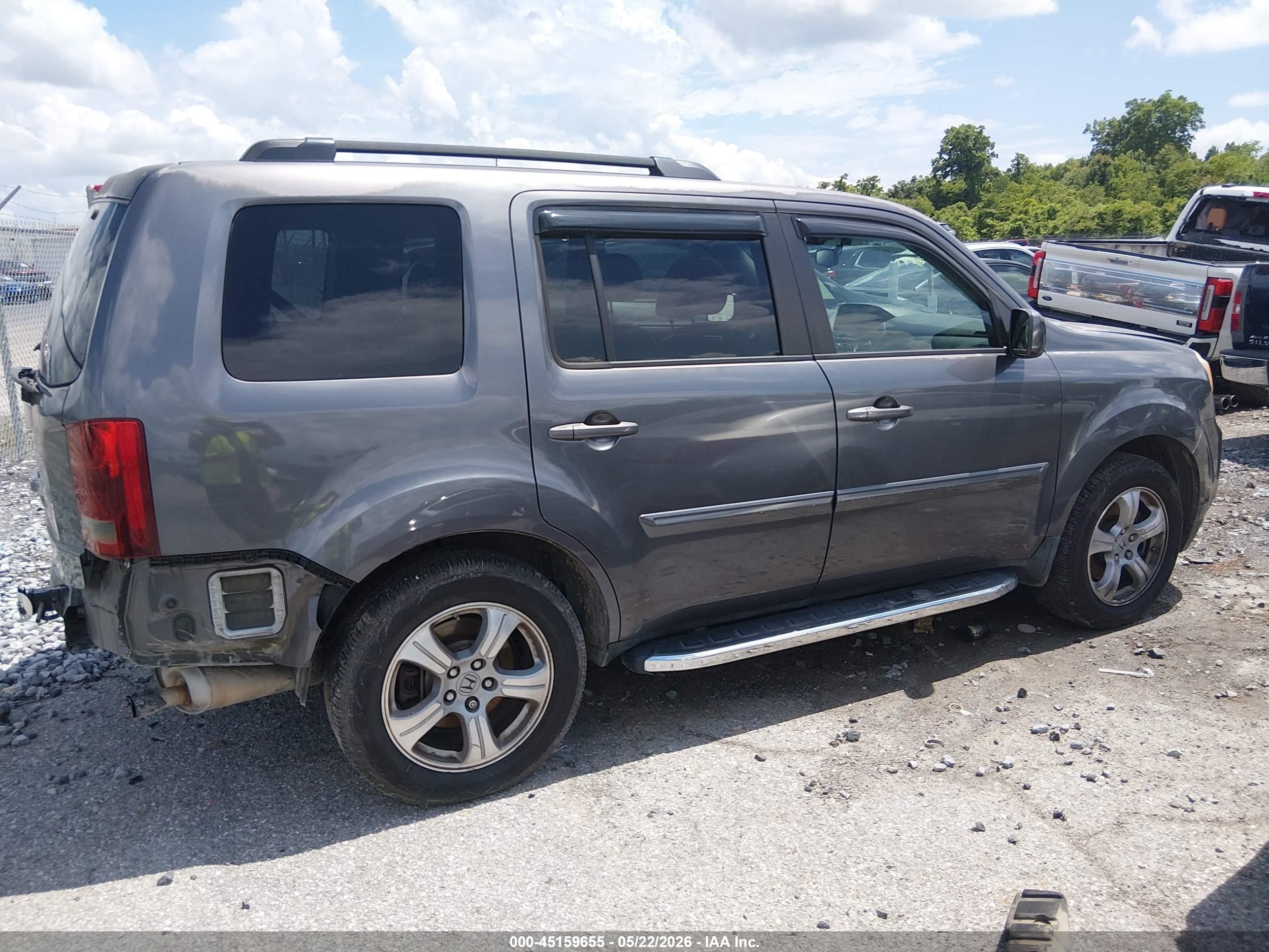 2014 Honda Pilot Ex-l Gray vin: 5FNYF3H51EB025386