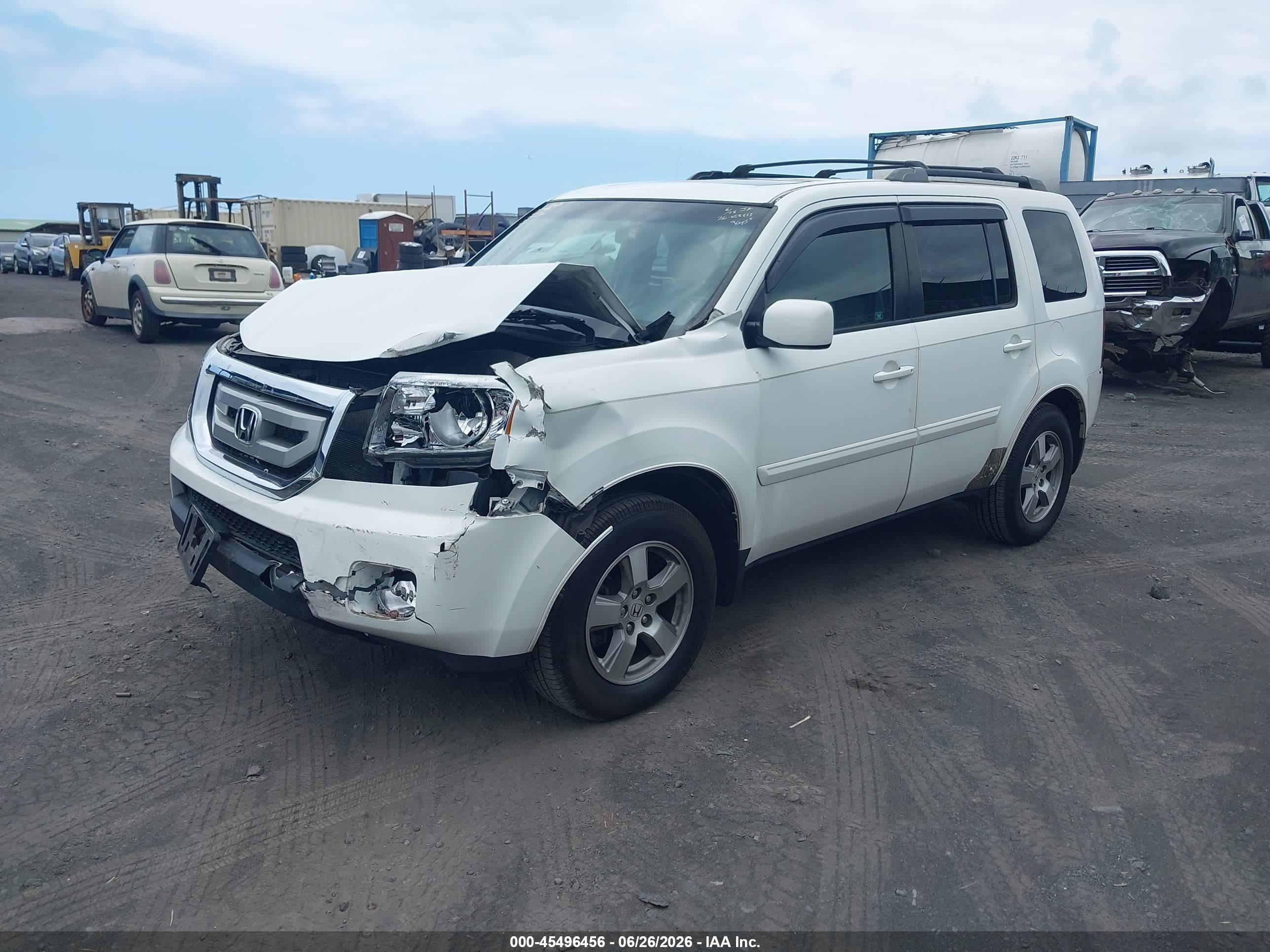 2010 Honda Pilot Ex-l White vin: 5FNYF3H52AB021194