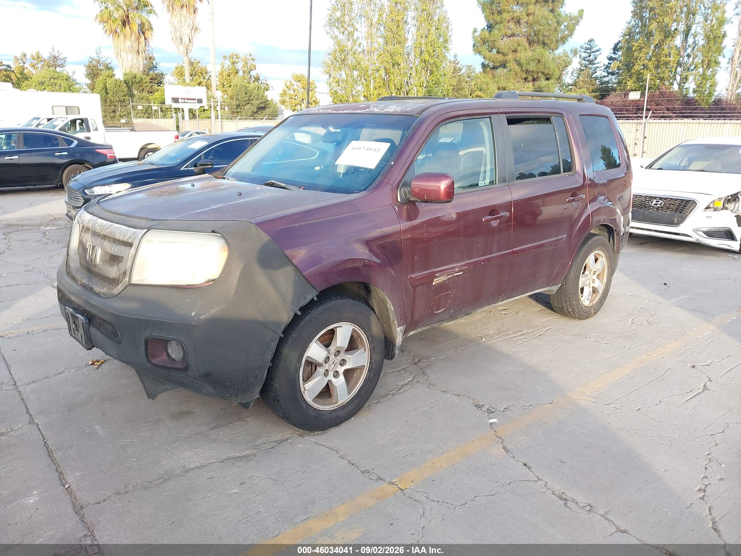 2011 Honda Pilot Ex-l Burgundy vin: 5FNYF3H52BB047585