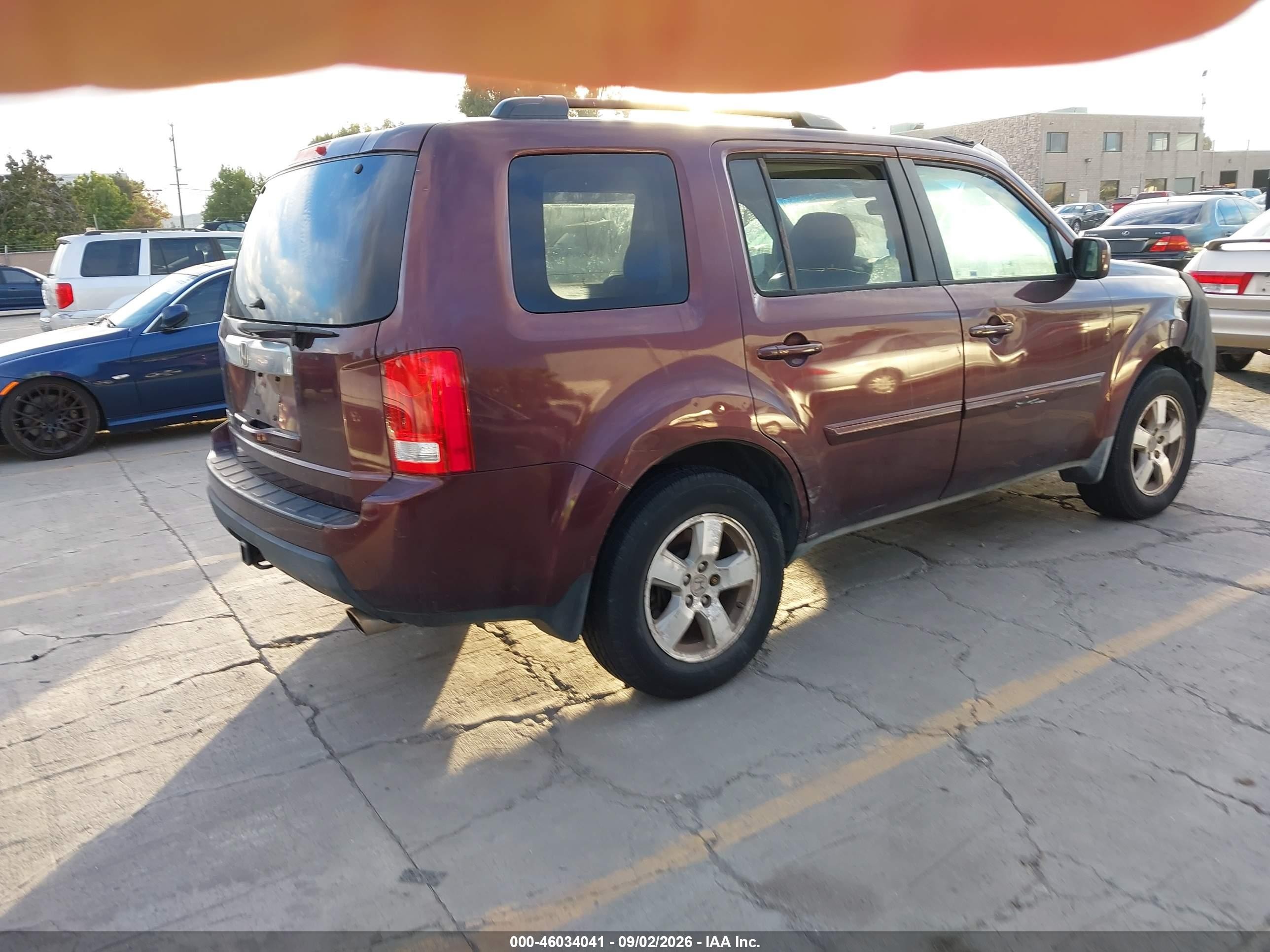 2011 Honda Pilot Ex-l Burgundy vin: 5FNYF3H52BB047585
