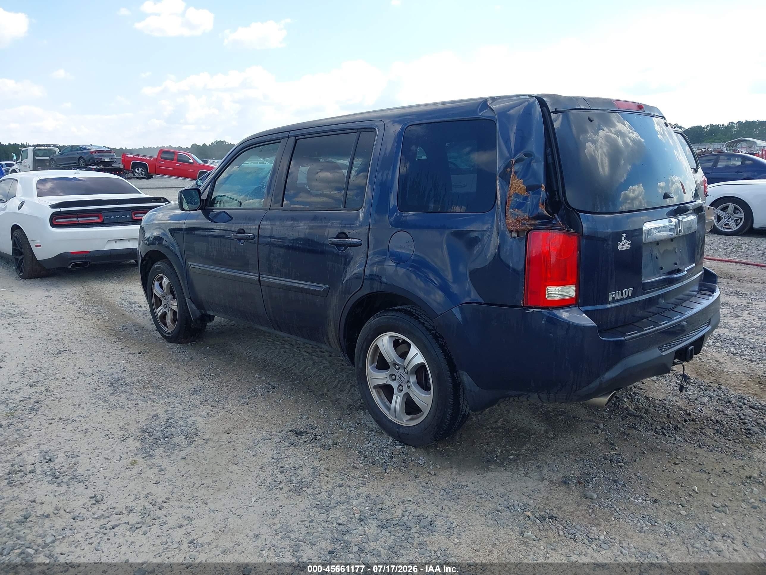 2012 Honda Pilot Ex-l Dark Blue vin: 5FNYF3H52CB036359