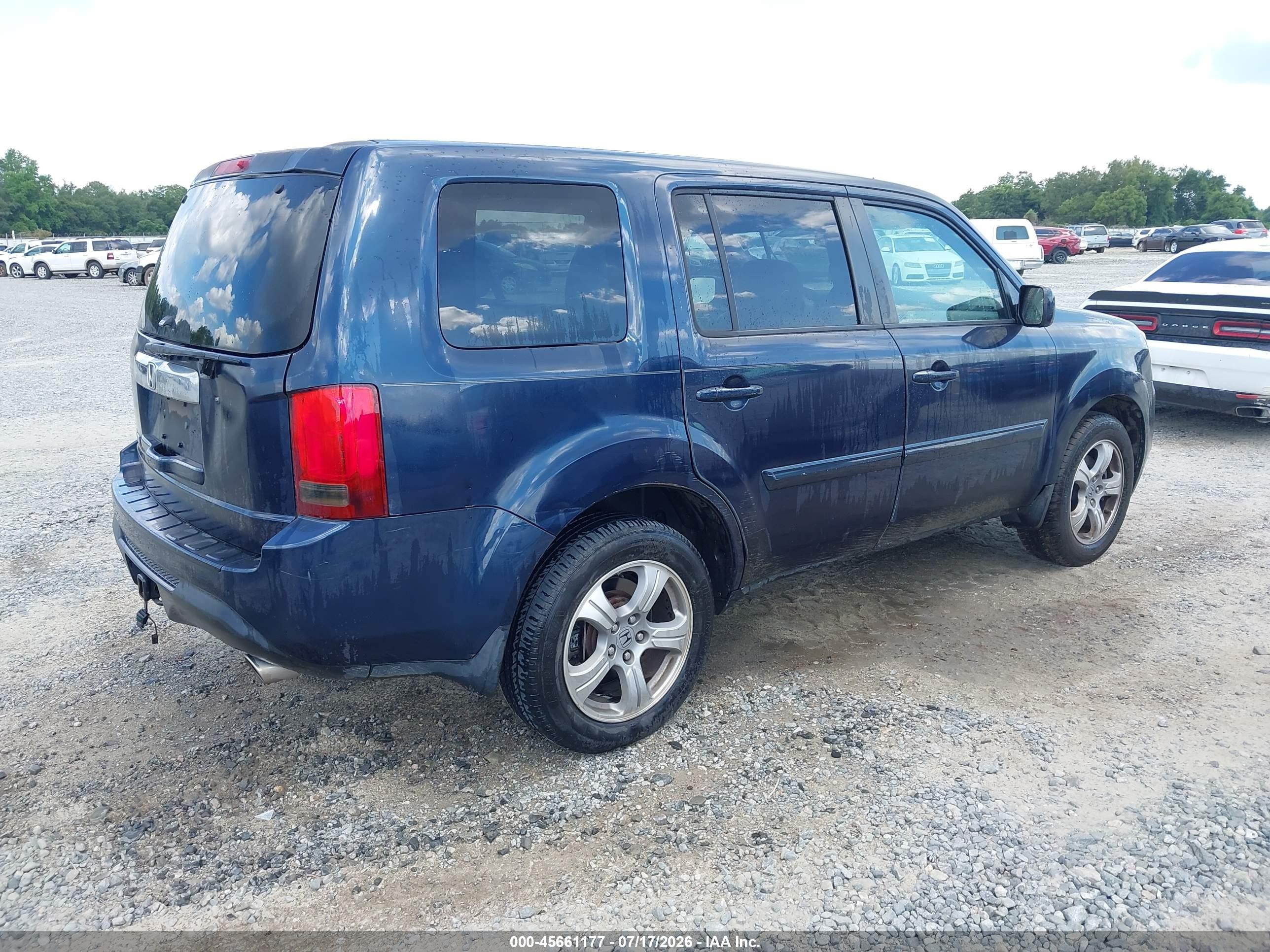 2012 Honda Pilot Ex-l Dark Blue vin: 5FNYF3H52CB036359