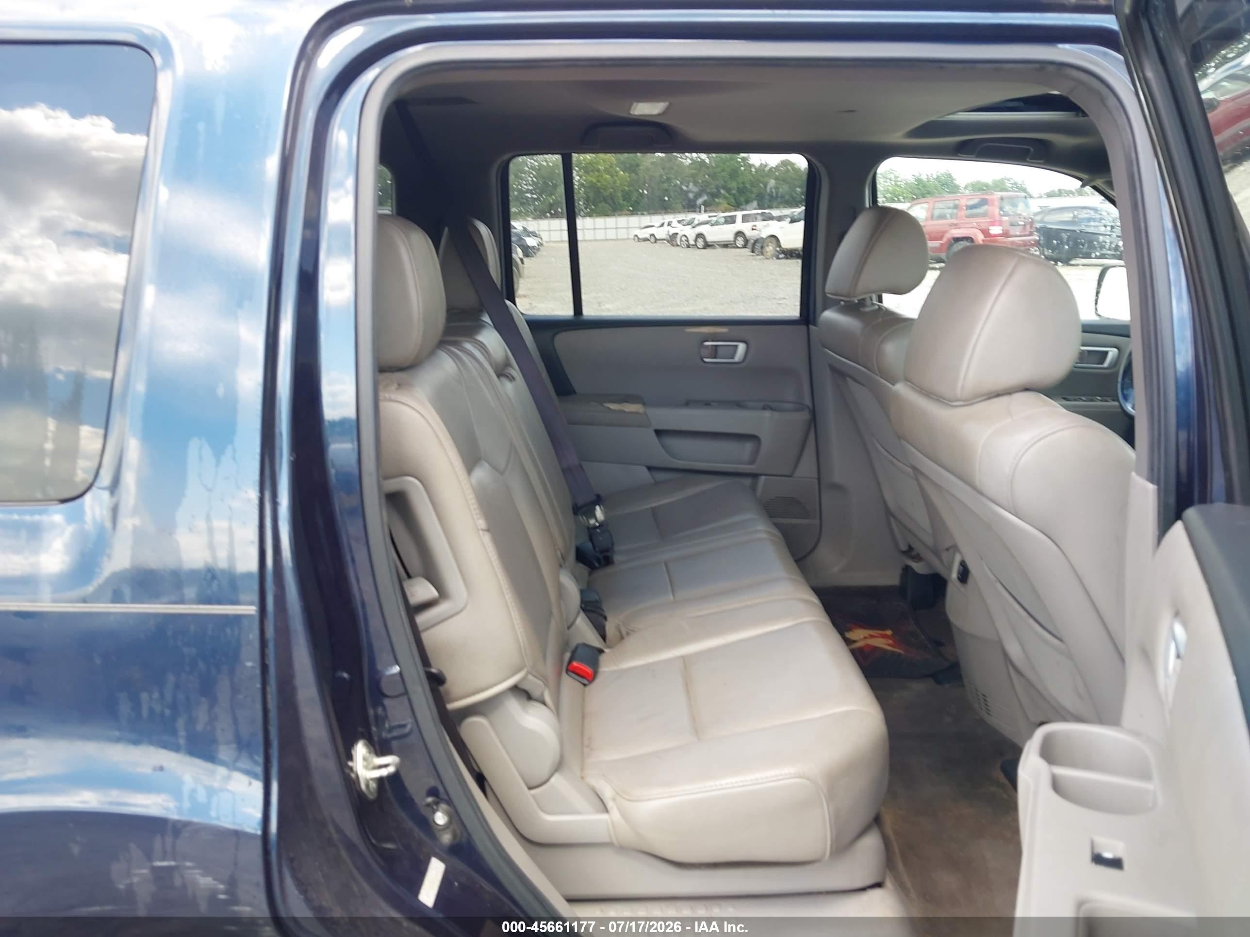 2012 Honda Pilot Ex-l Dark Blue vin: 5FNYF3H52CB036359