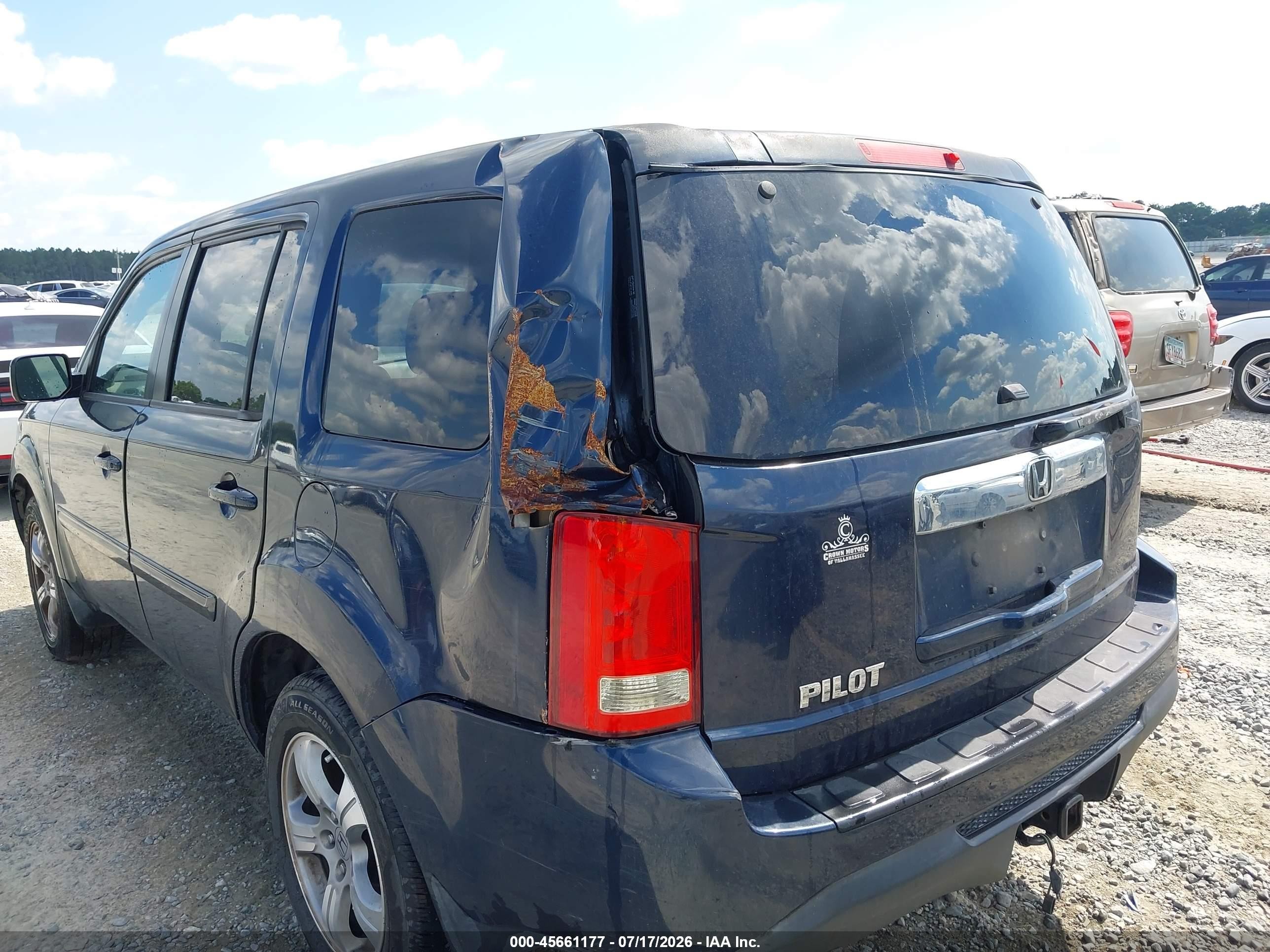 2012 Honda Pilot Ex-l Dark Blue vin: 5FNYF3H52CB036359