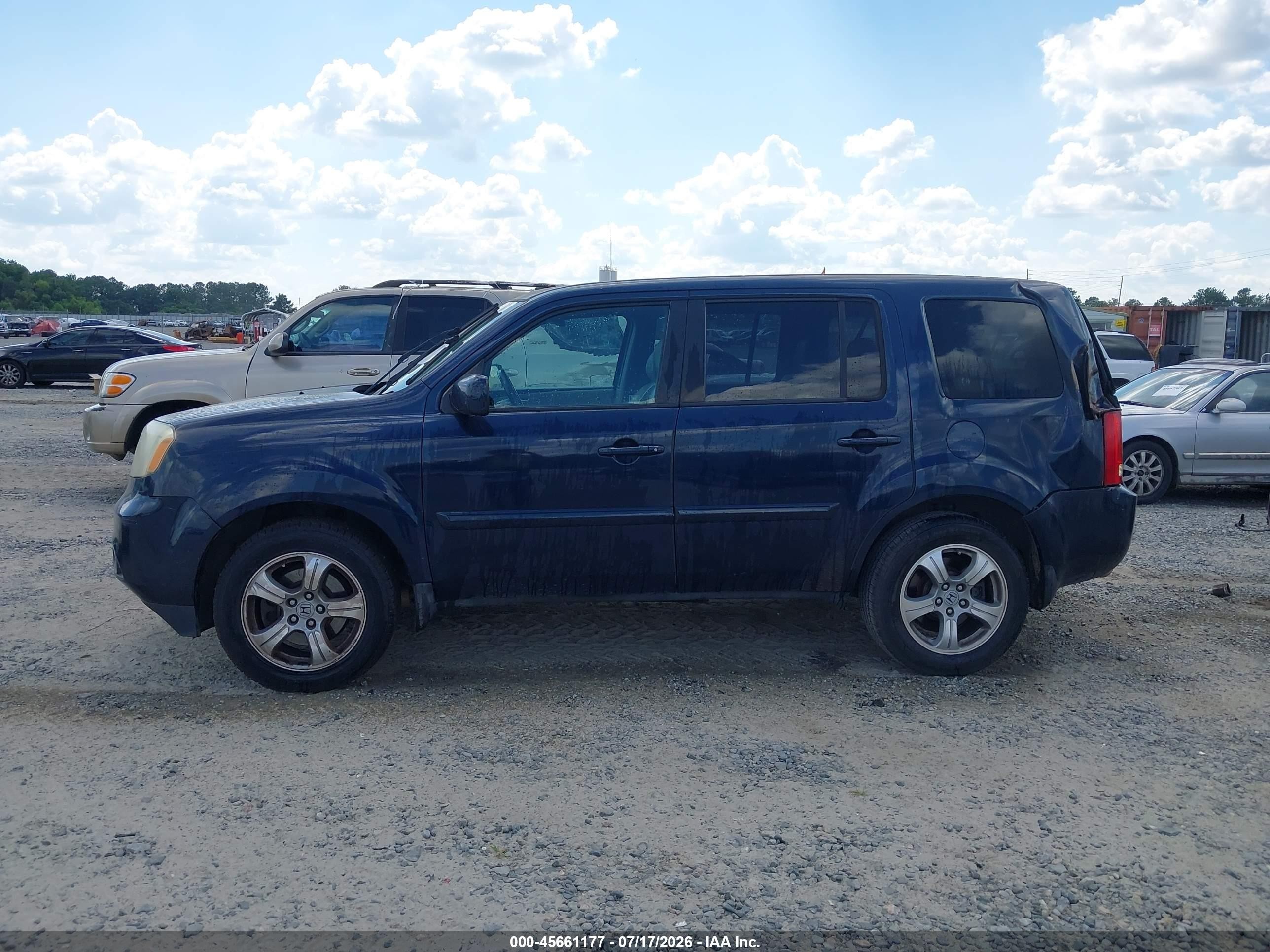 2012 Honda Pilot Ex-l Dark Blue vin: 5FNYF3H52CB036359