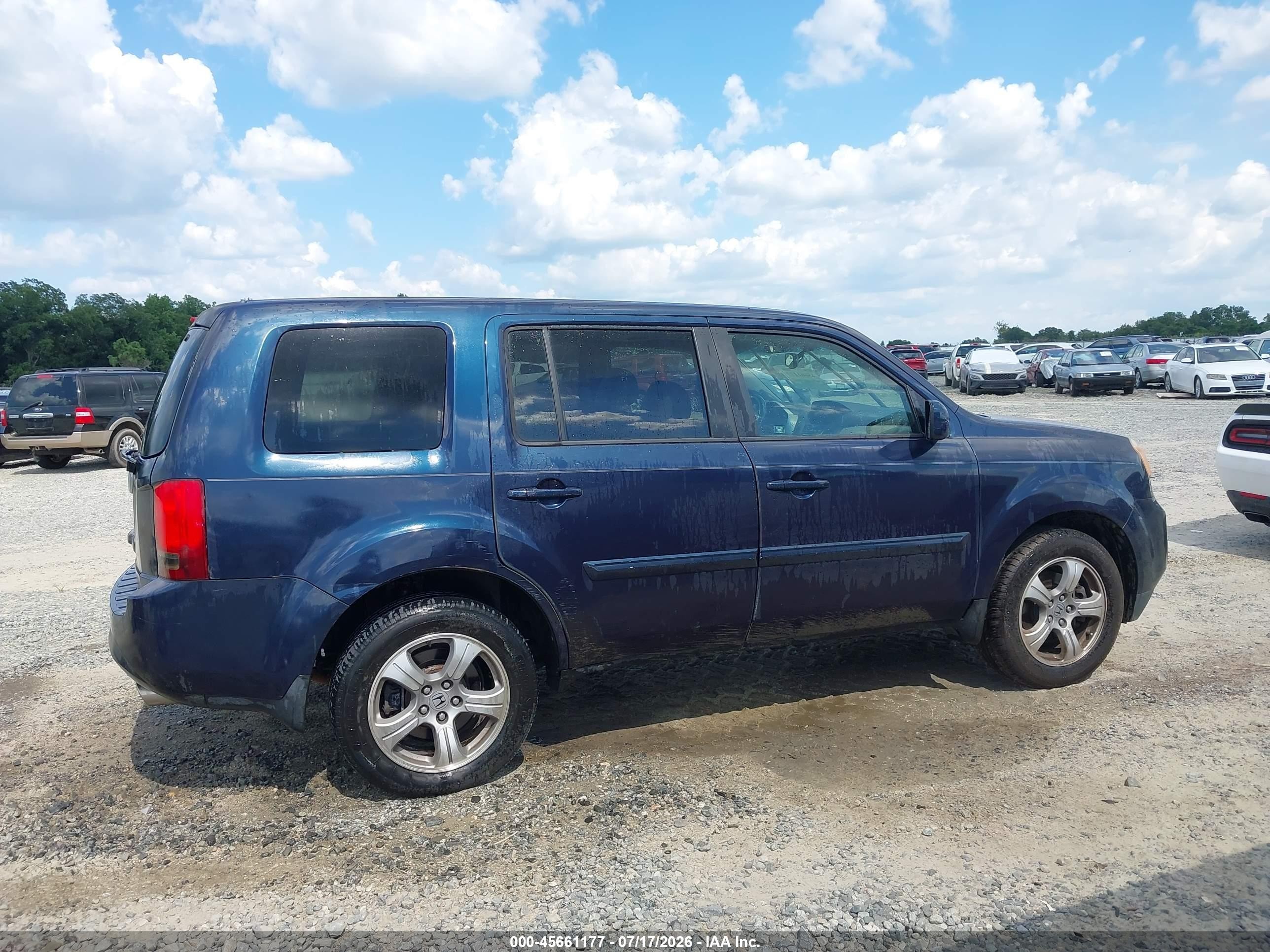 2012 Honda Pilot Ex-l Dark Blue vin: 5FNYF3H52CB036359
