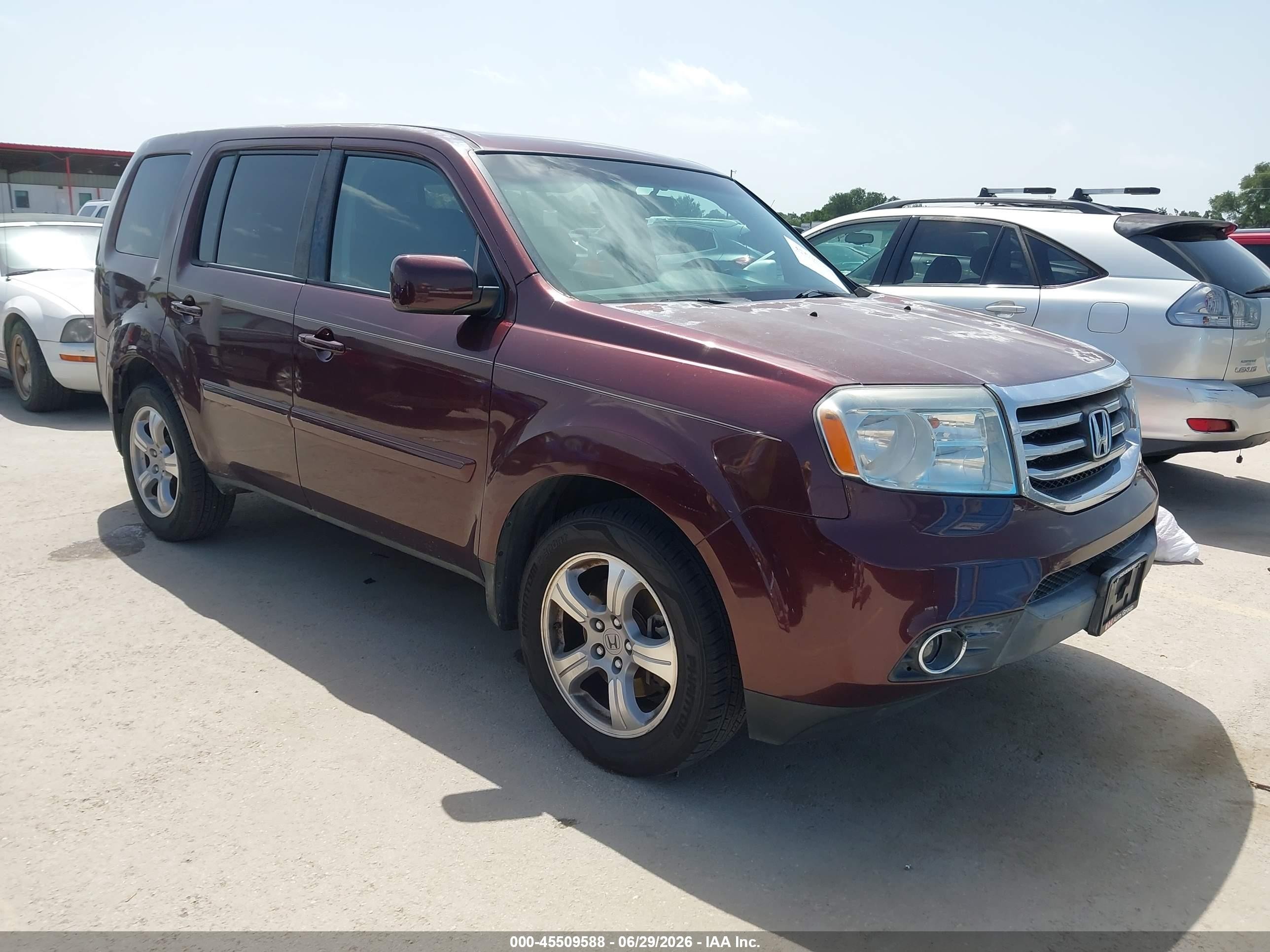 2012 Honda Pilot Ex-l Maroon vin: 5FNYF3H52CB038046