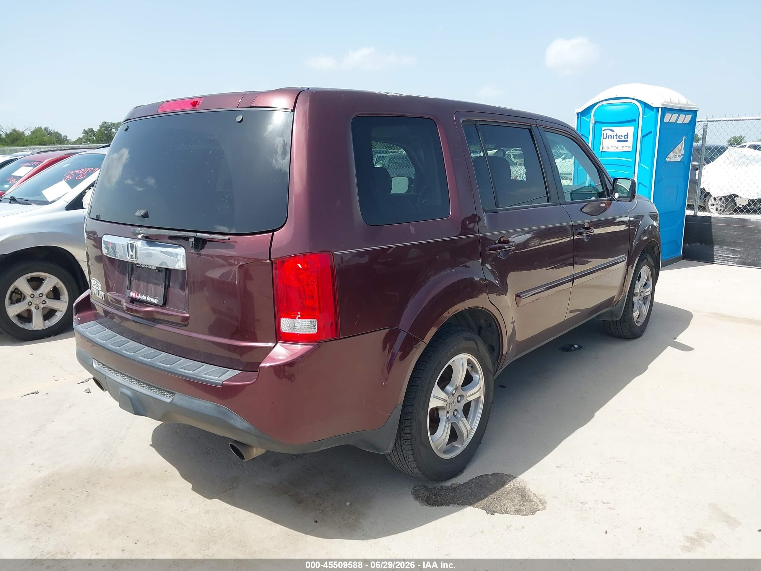 2012 Honda Pilot Ex-l Темно-бордовый vin: 5FNYF3H52CB038046