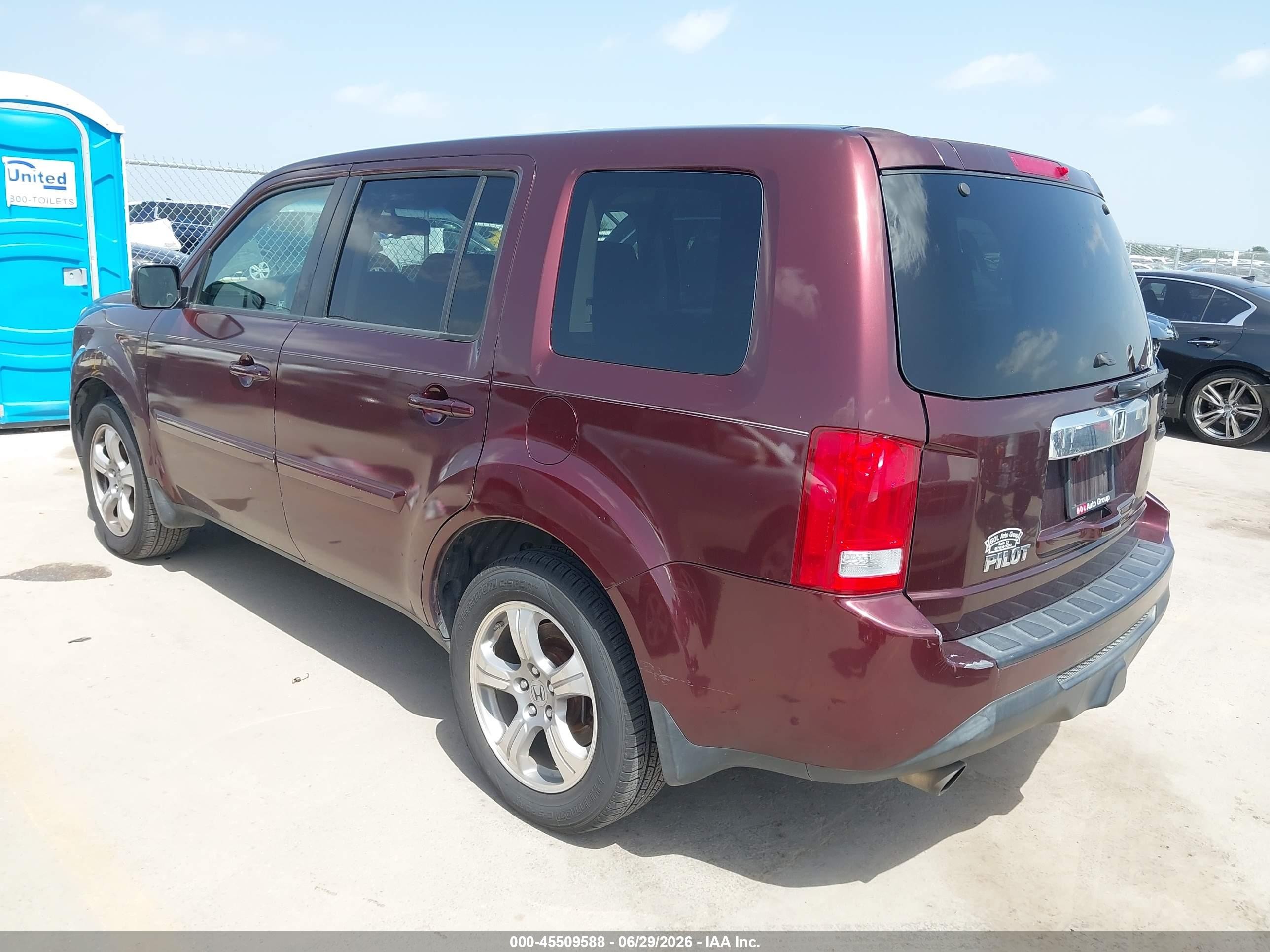 2012 Honda Pilot Ex-l Темно-бордовый vin: 5FNYF3H52CB038046