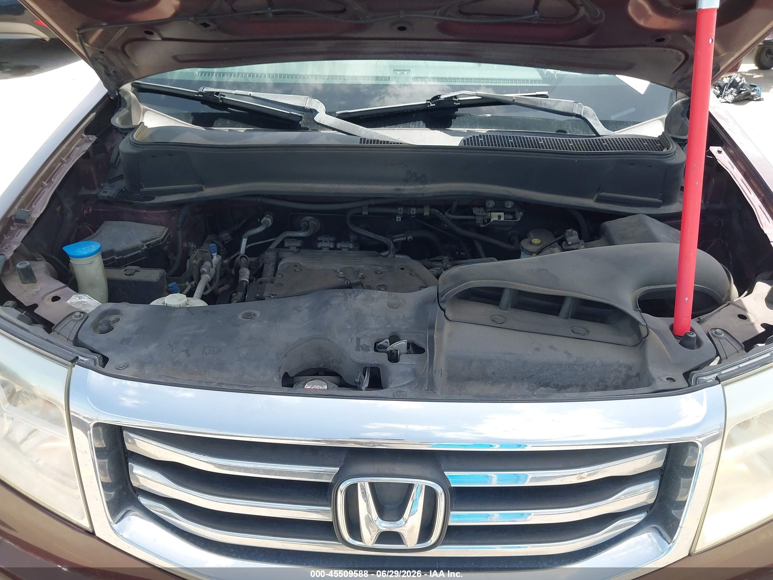 2012 Honda Pilot Ex-l Темно-бордовый vin: 5FNYF3H52CB038046