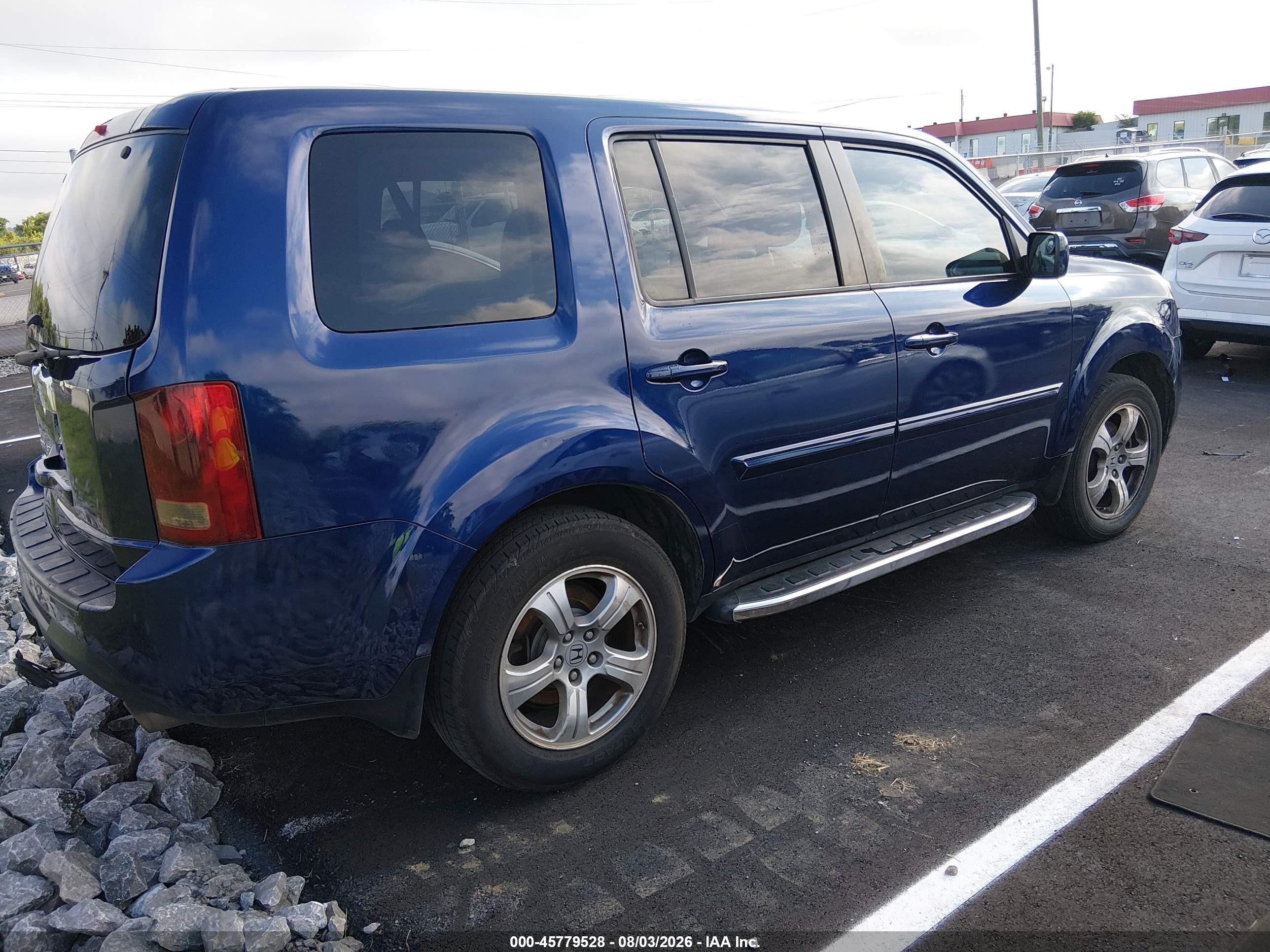 2013 Honda Pilot Ex-l Blue vin: 5FNYF3H52DB005260