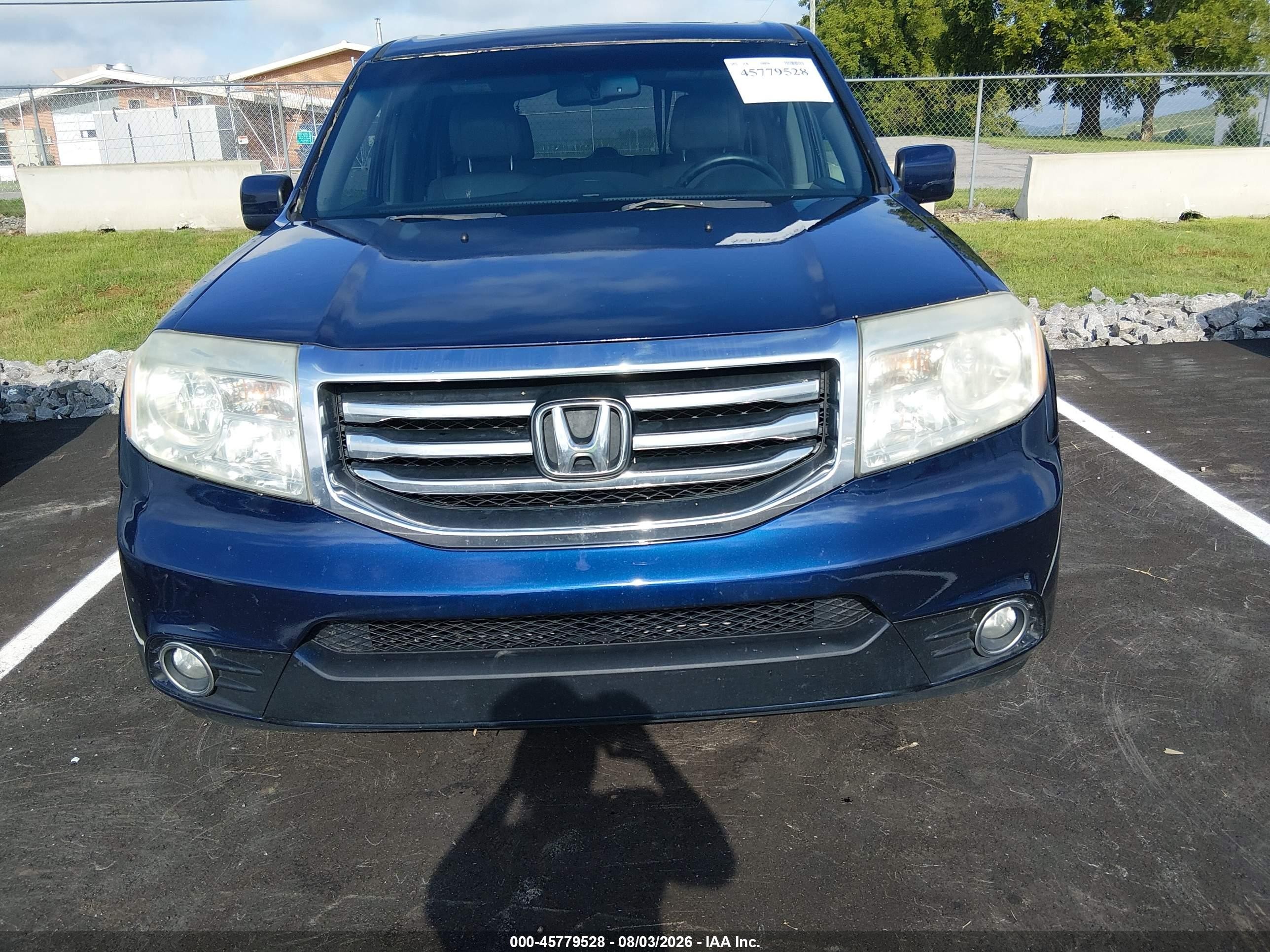 2013 Honda Pilot Ex-l Blue vin: 5FNYF3H52DB005260
