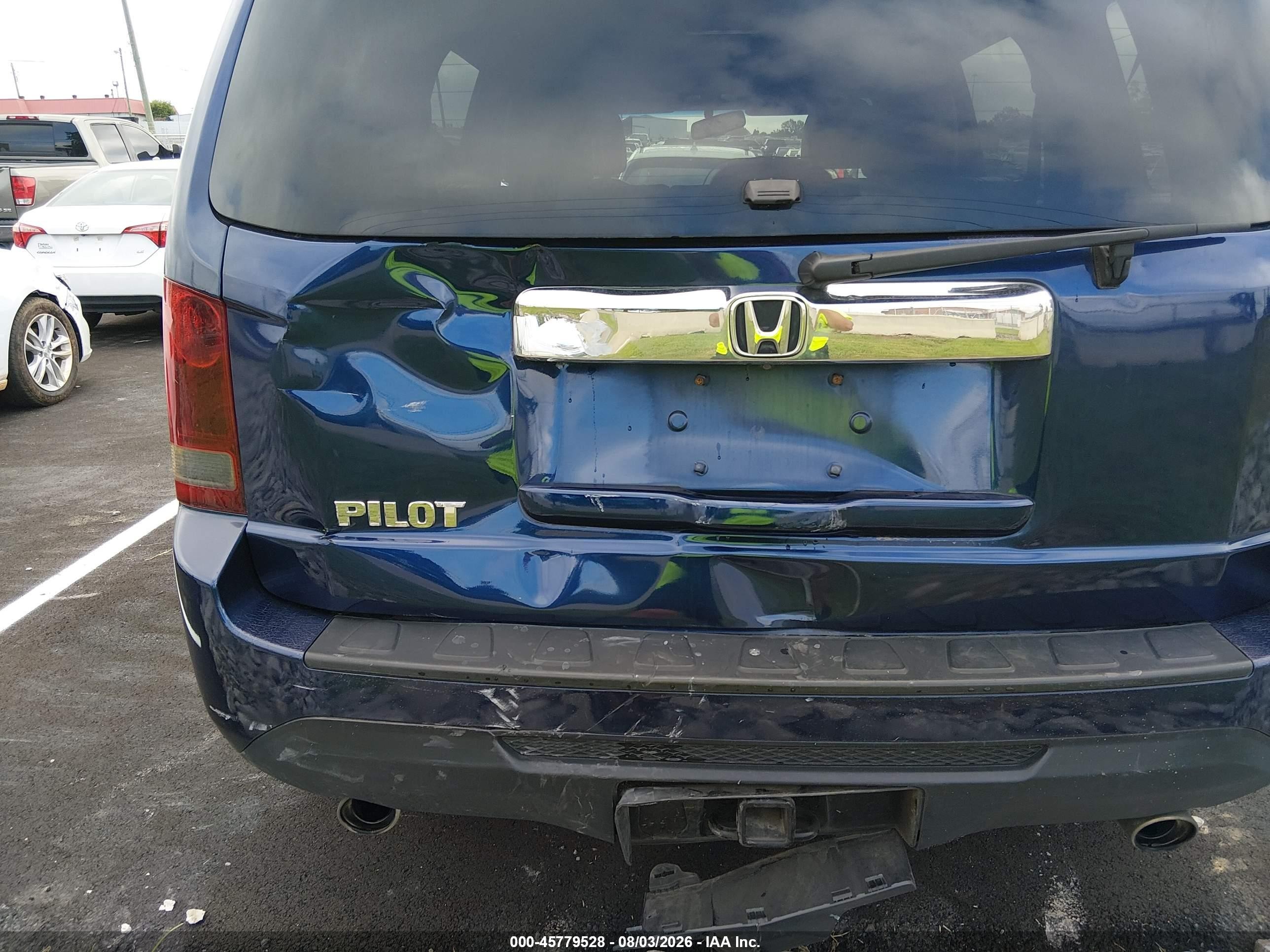 2013 Honda Pilot Ex-l Blue vin: 5FNYF3H52DB005260