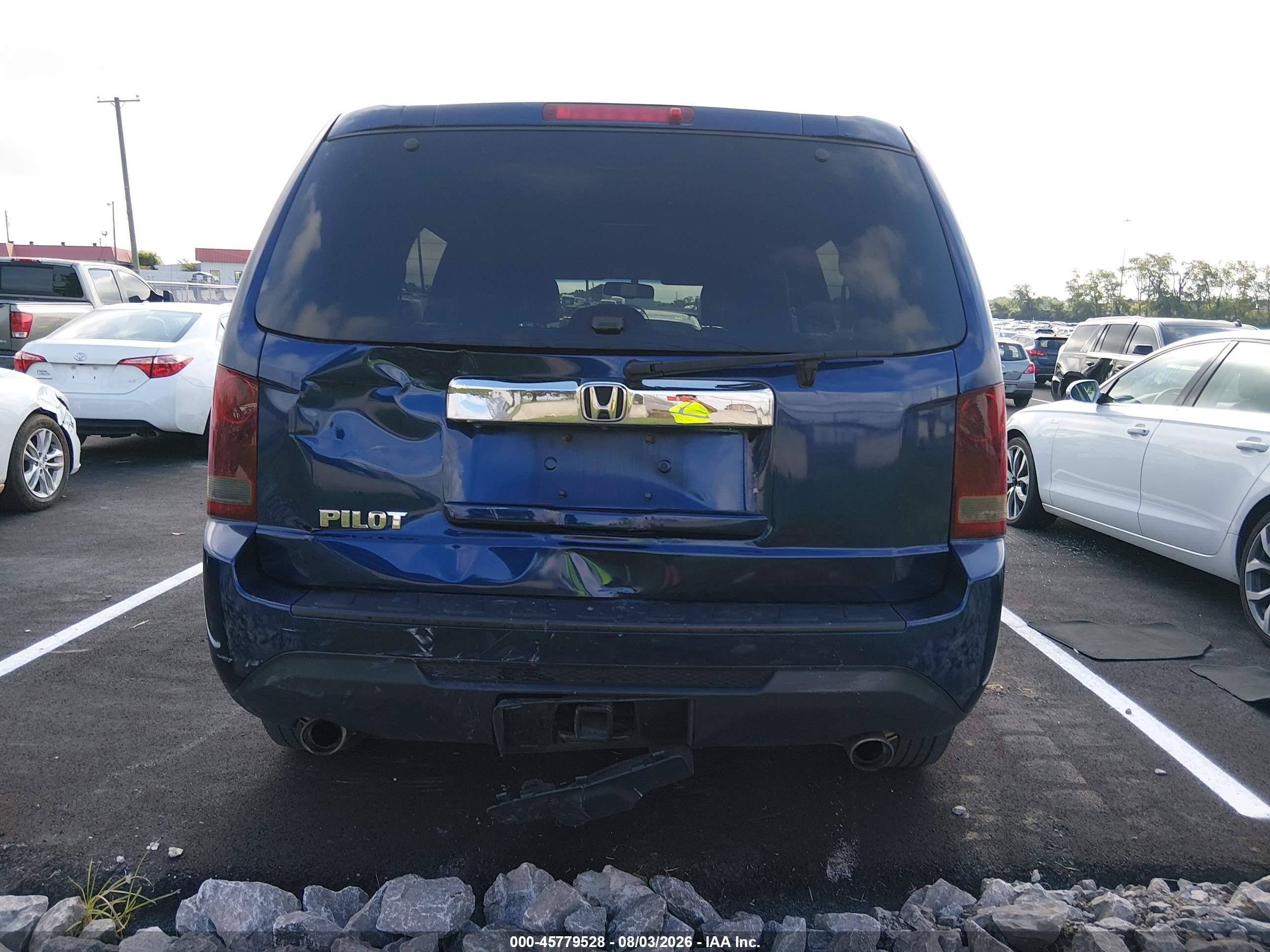 2013 Honda Pilot Ex-l Blue vin: 5FNYF3H52DB005260