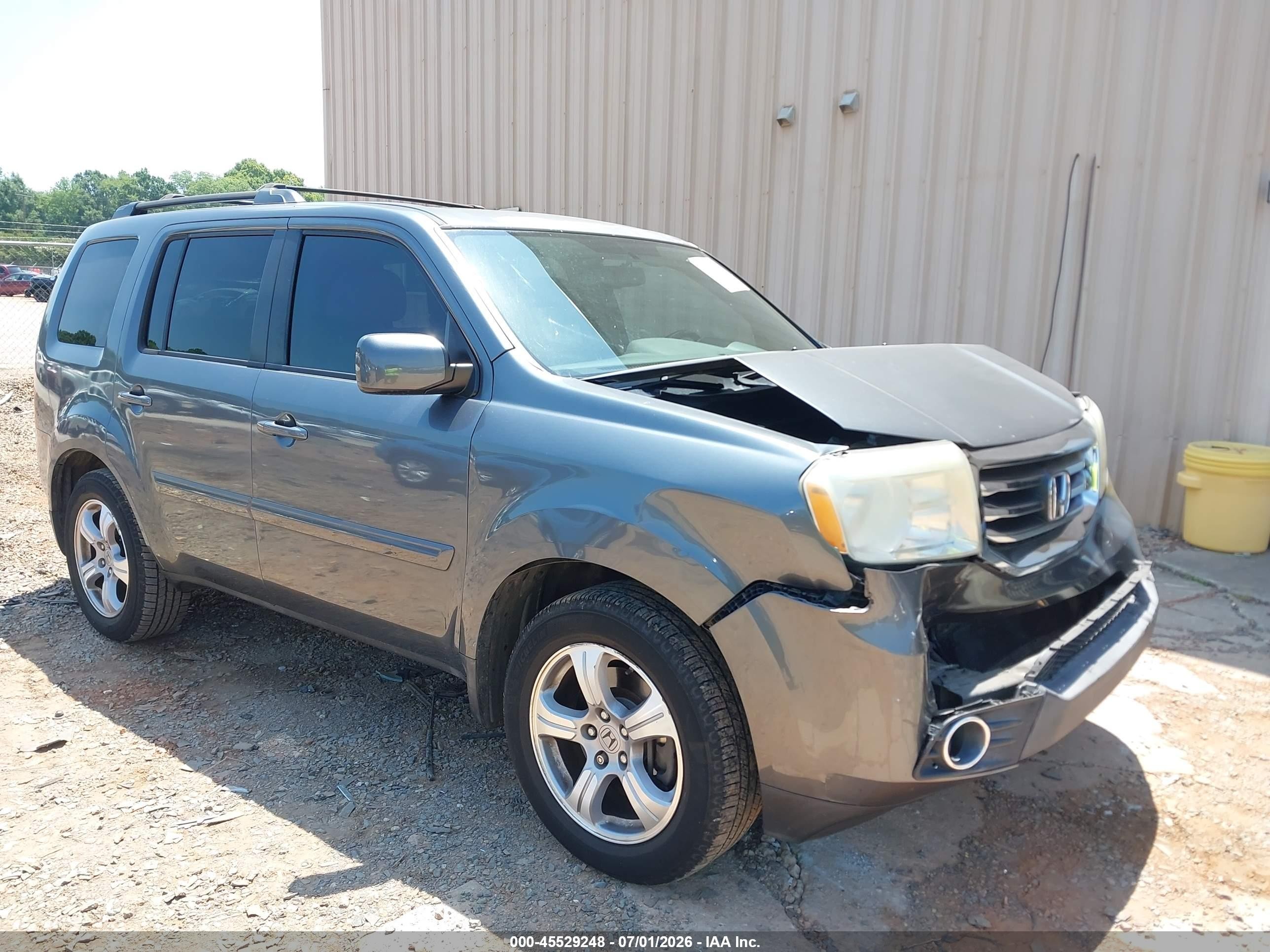 2013 Honda Pilot Ex-l Gray vin: 5FNYF3H52DB017067