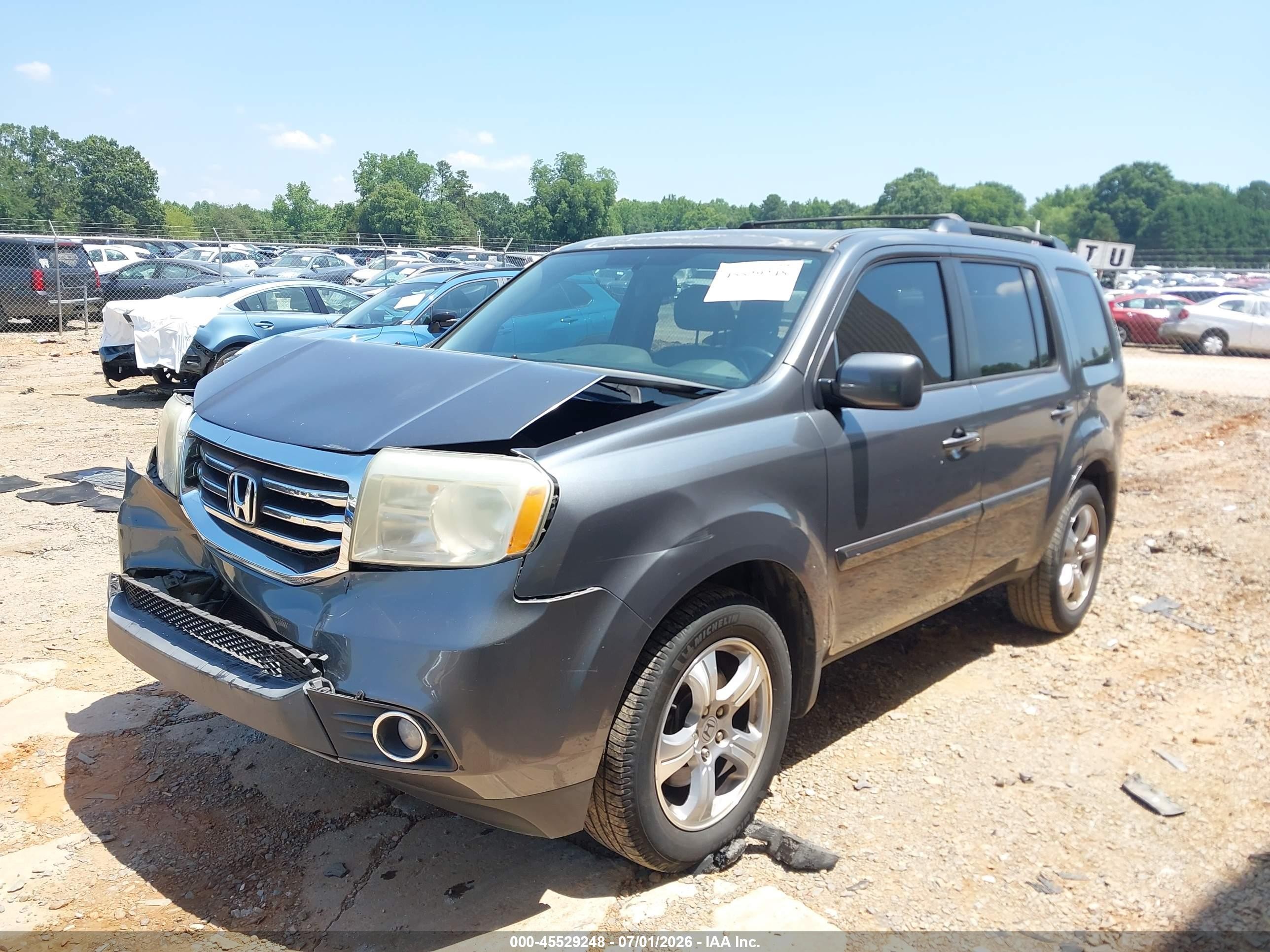 2013 Honda Pilot Ex-l Gray vin: 5FNYF3H52DB017067